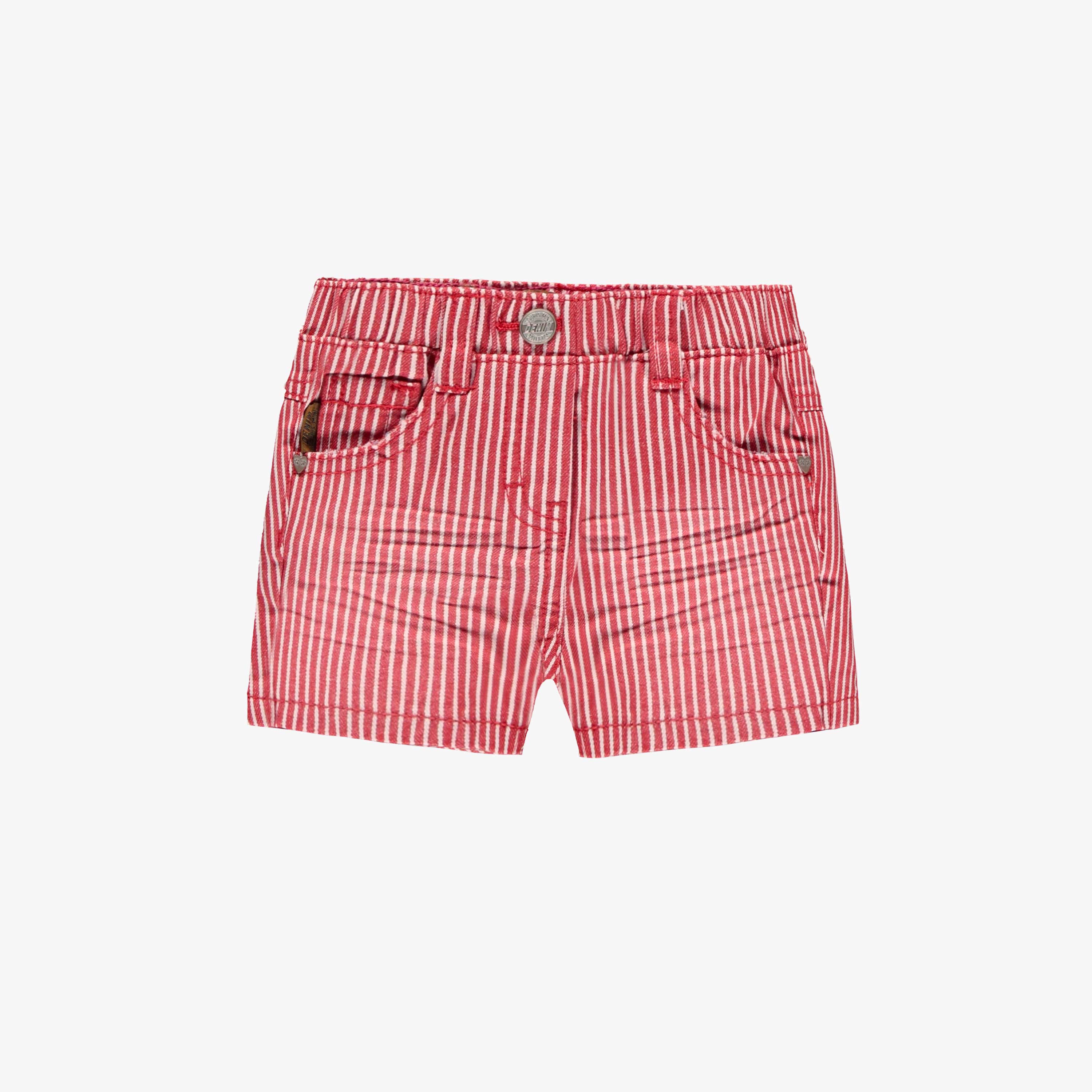 Short rouge et blanc en denim à rayures, bébé