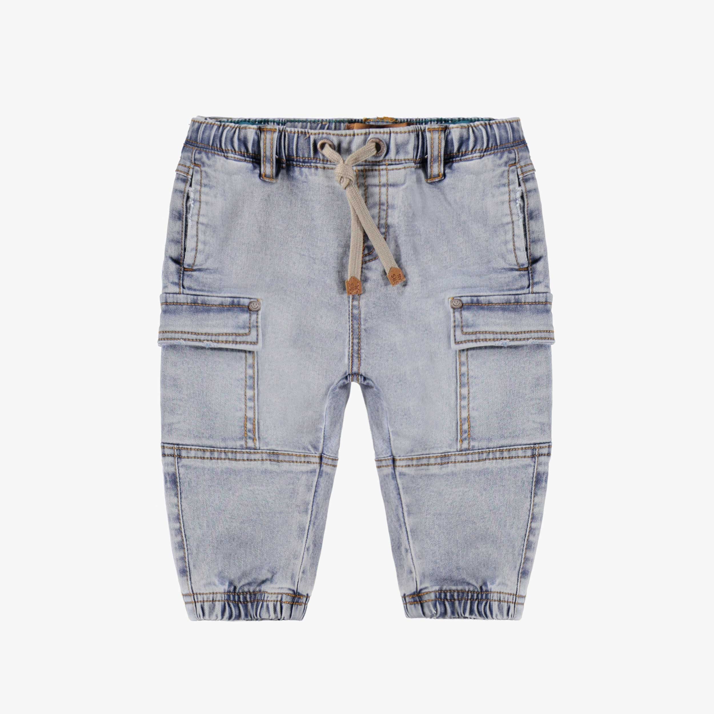 Jean bleu pâle avec poches cargo, bébé