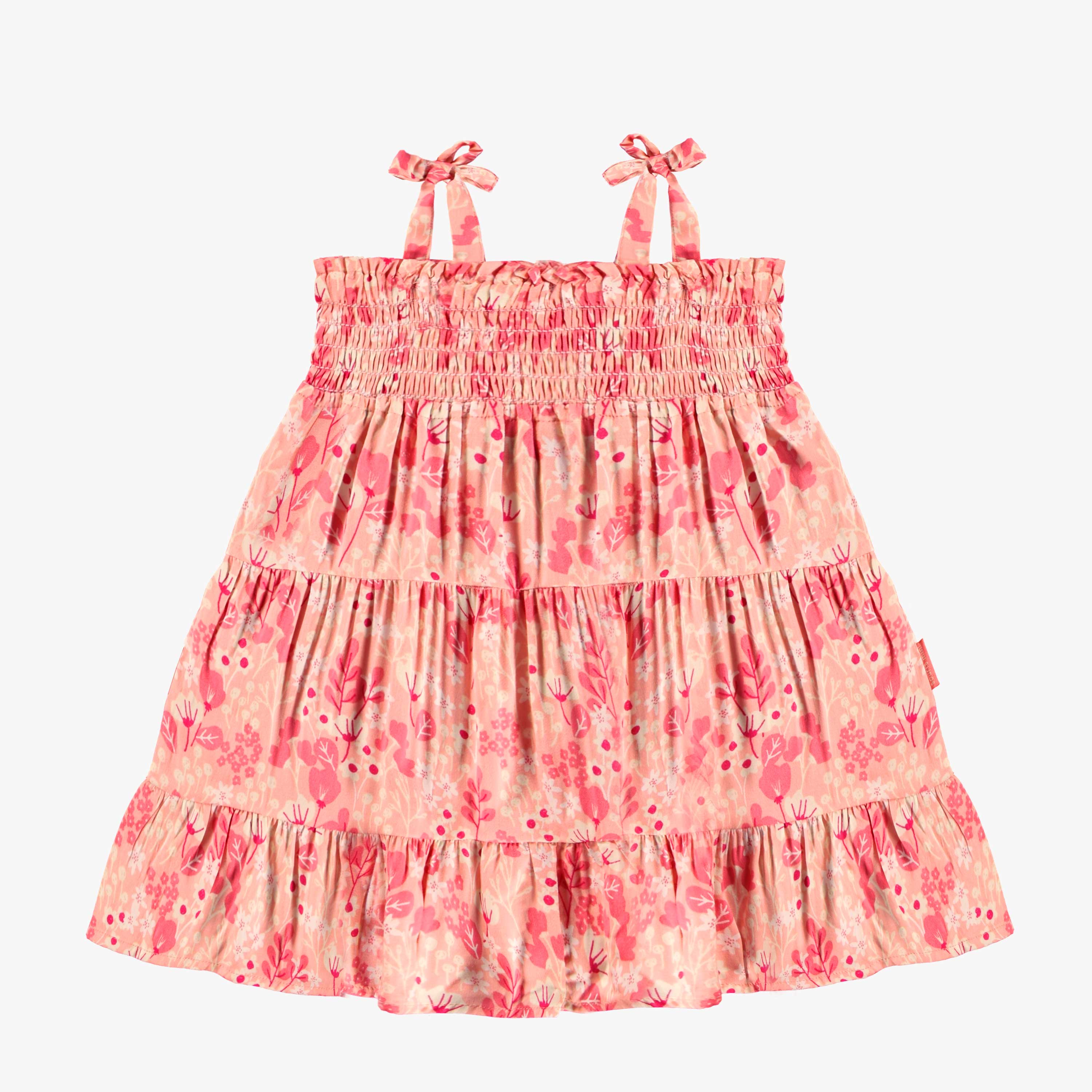 Robe rose à motif floral, bébé