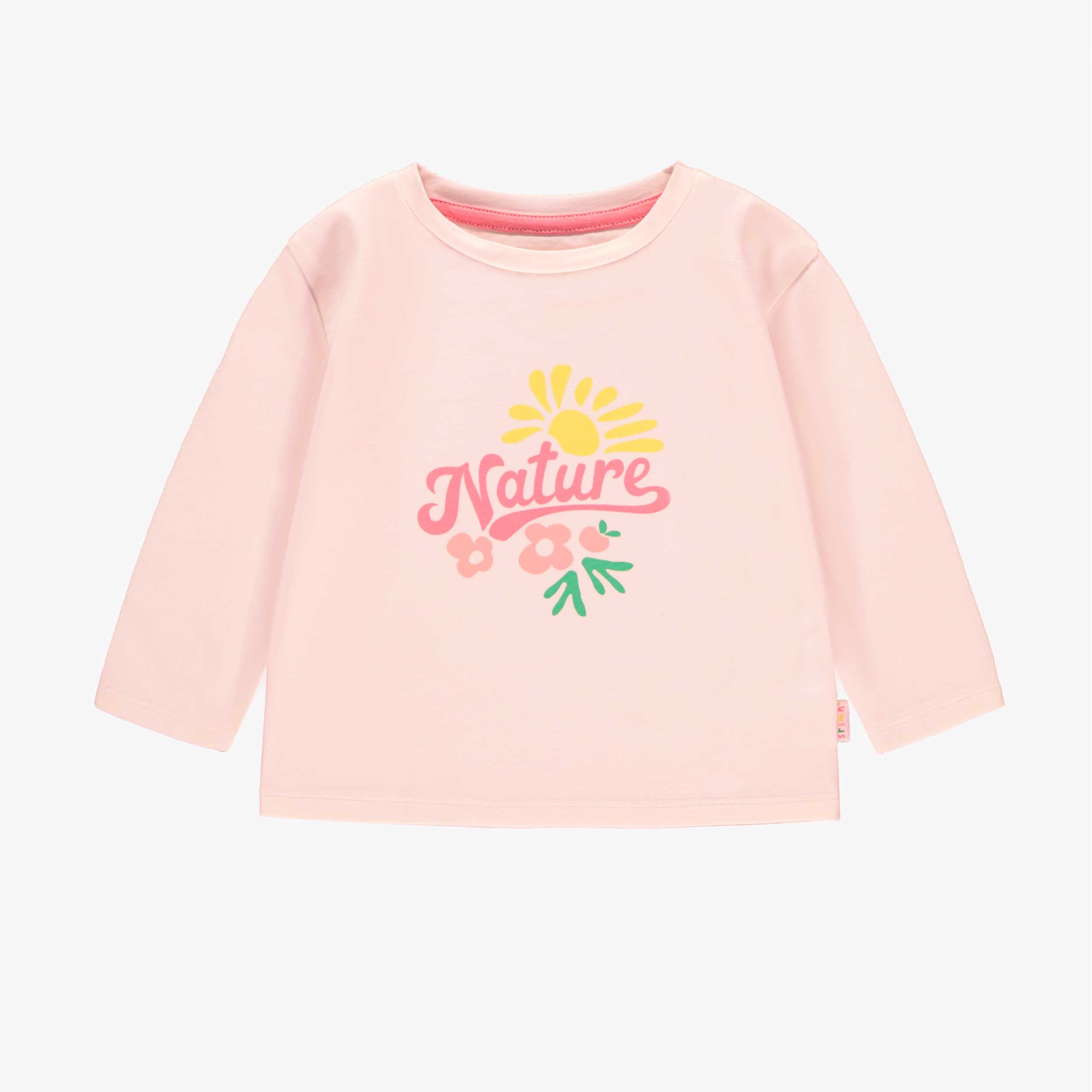 T-shirt rose en jersey avec illustration, bébé