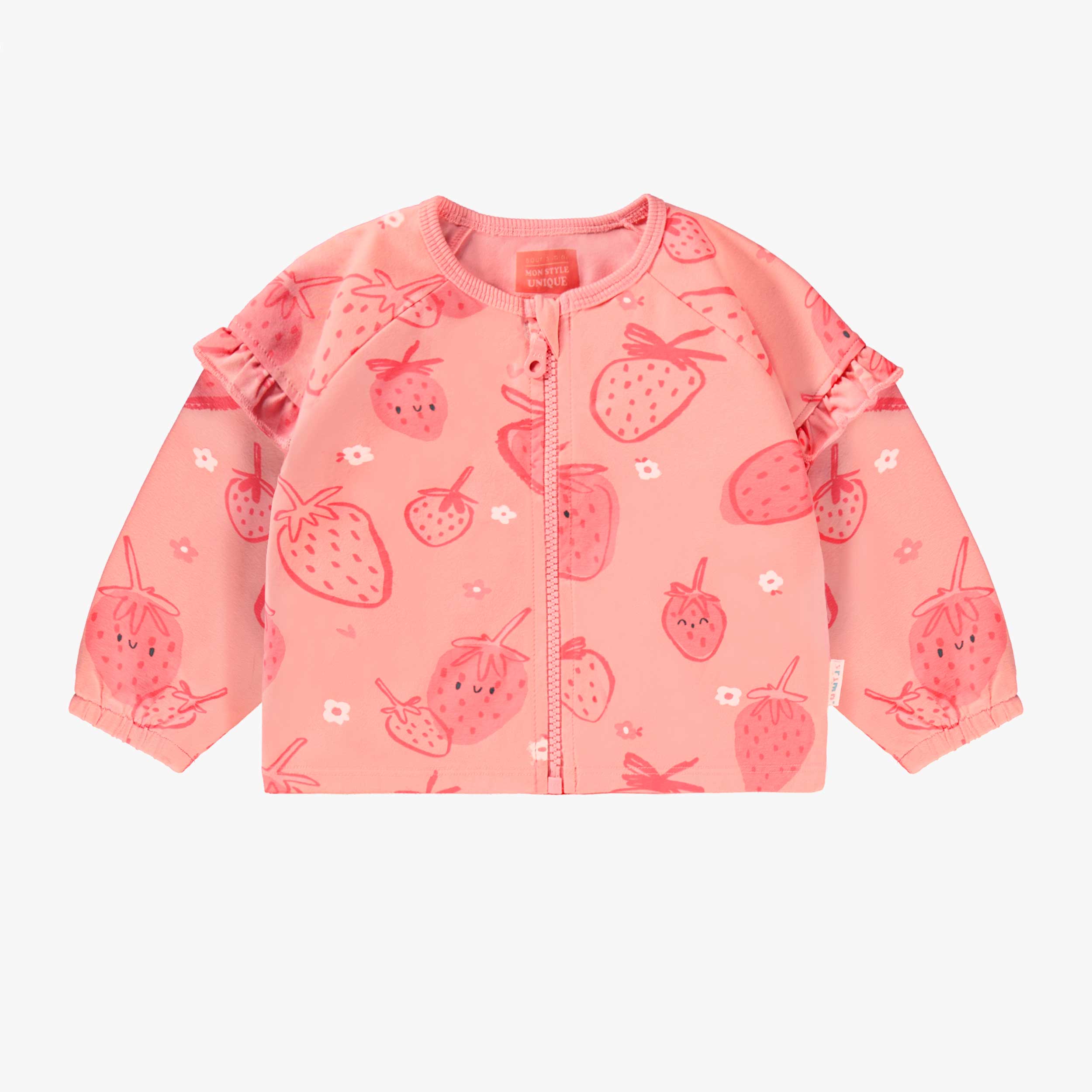 Veste rose à motifs de fraises, bébé