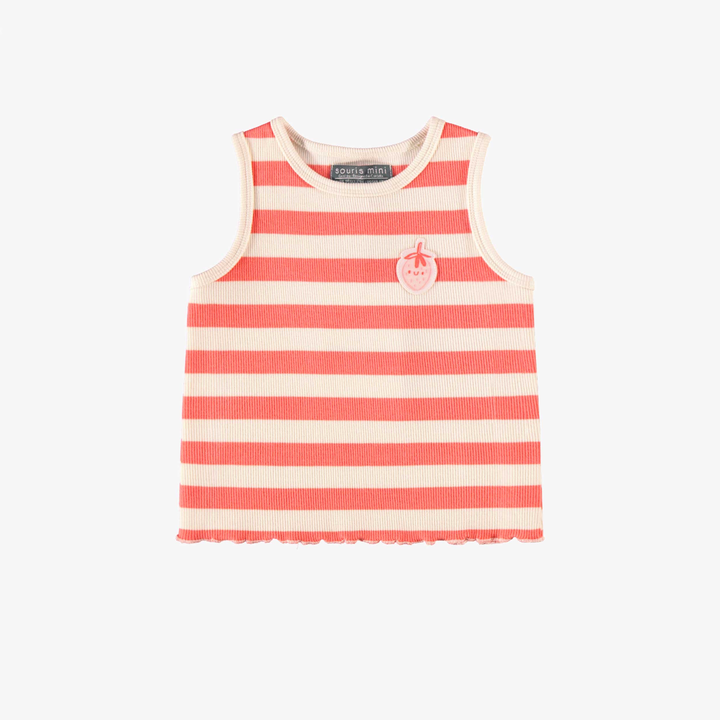 Camisole crème et rose à rayures, bébé