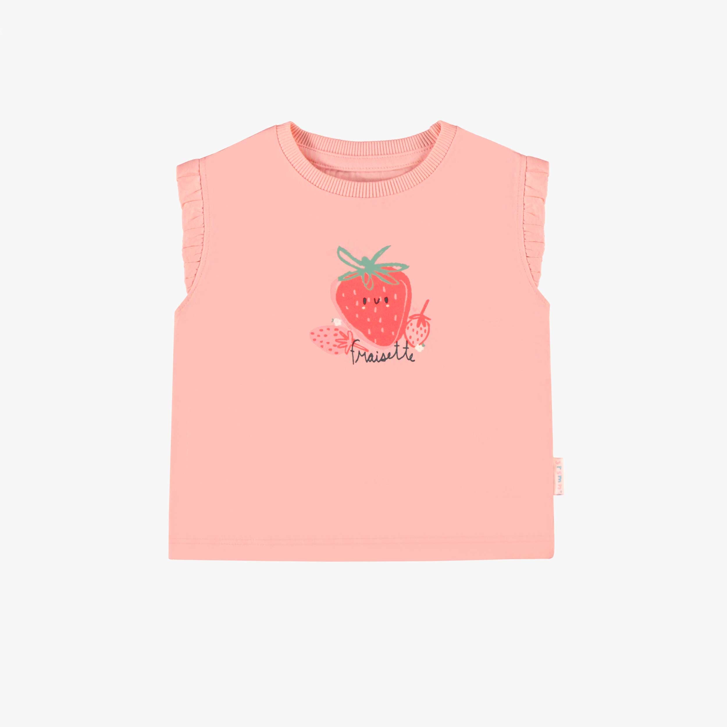 T-shirt sans manches rose avec illustration, bébé