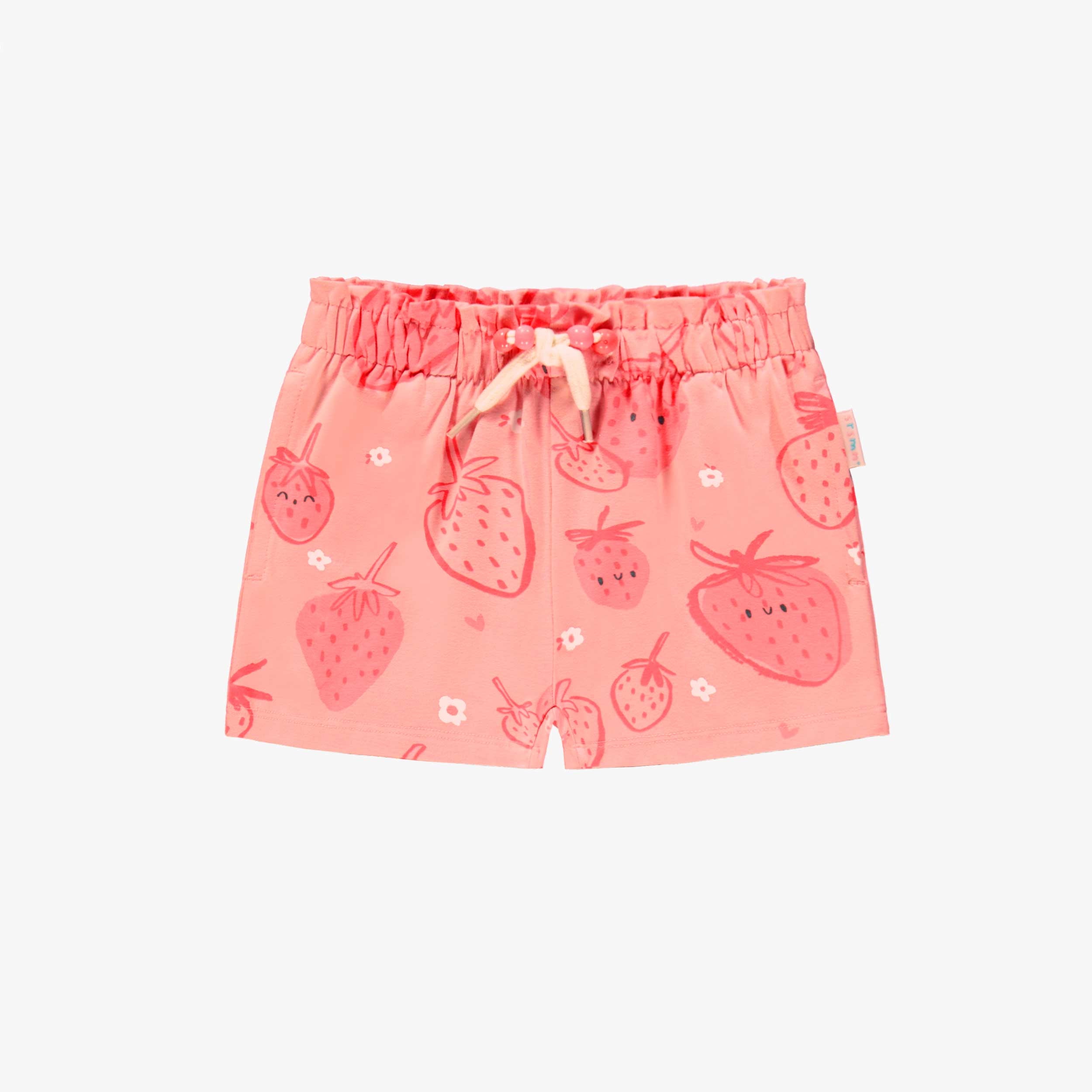 Short rose à motifs de fraises, bébé