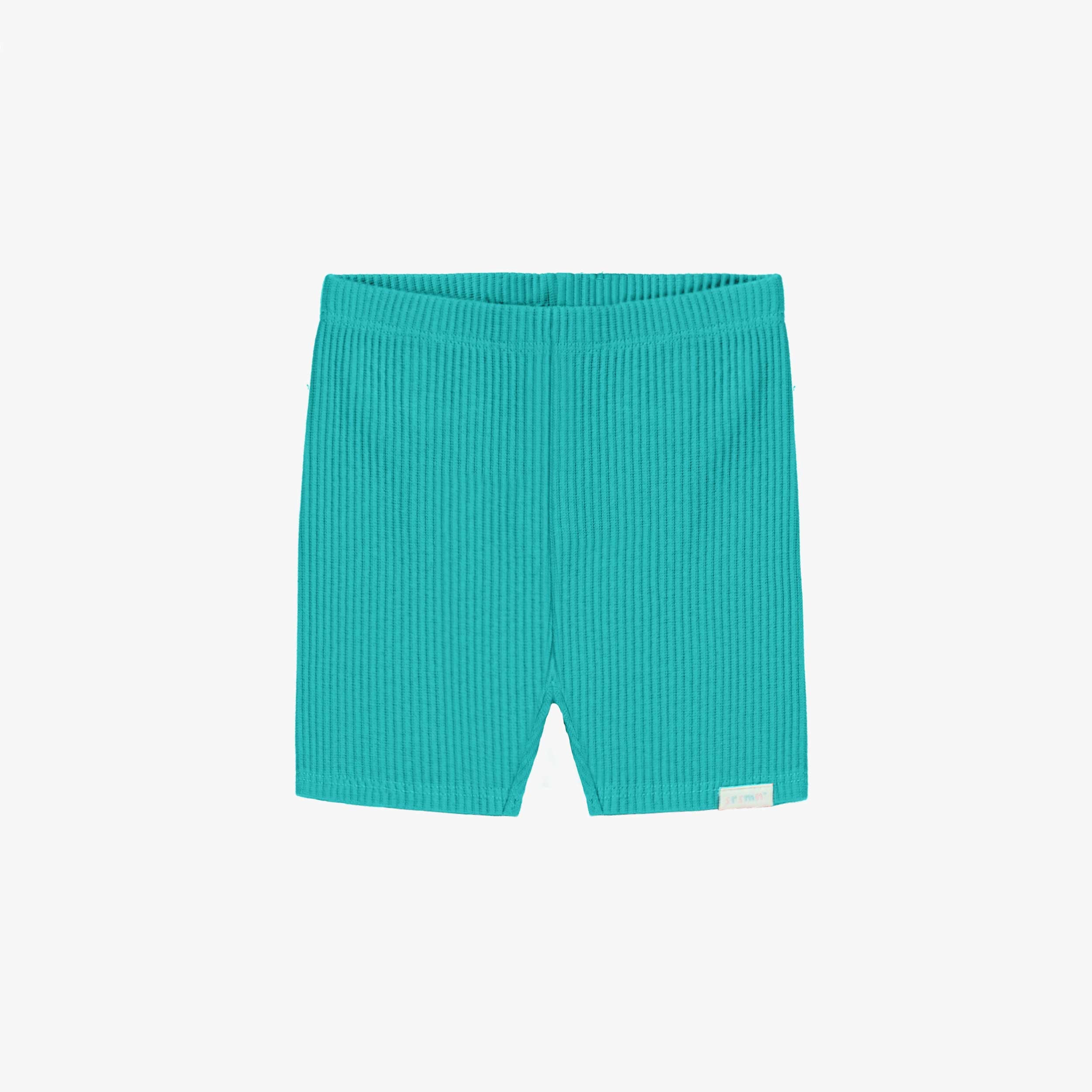 Legging court turquoise en tricot côtelé, bébé