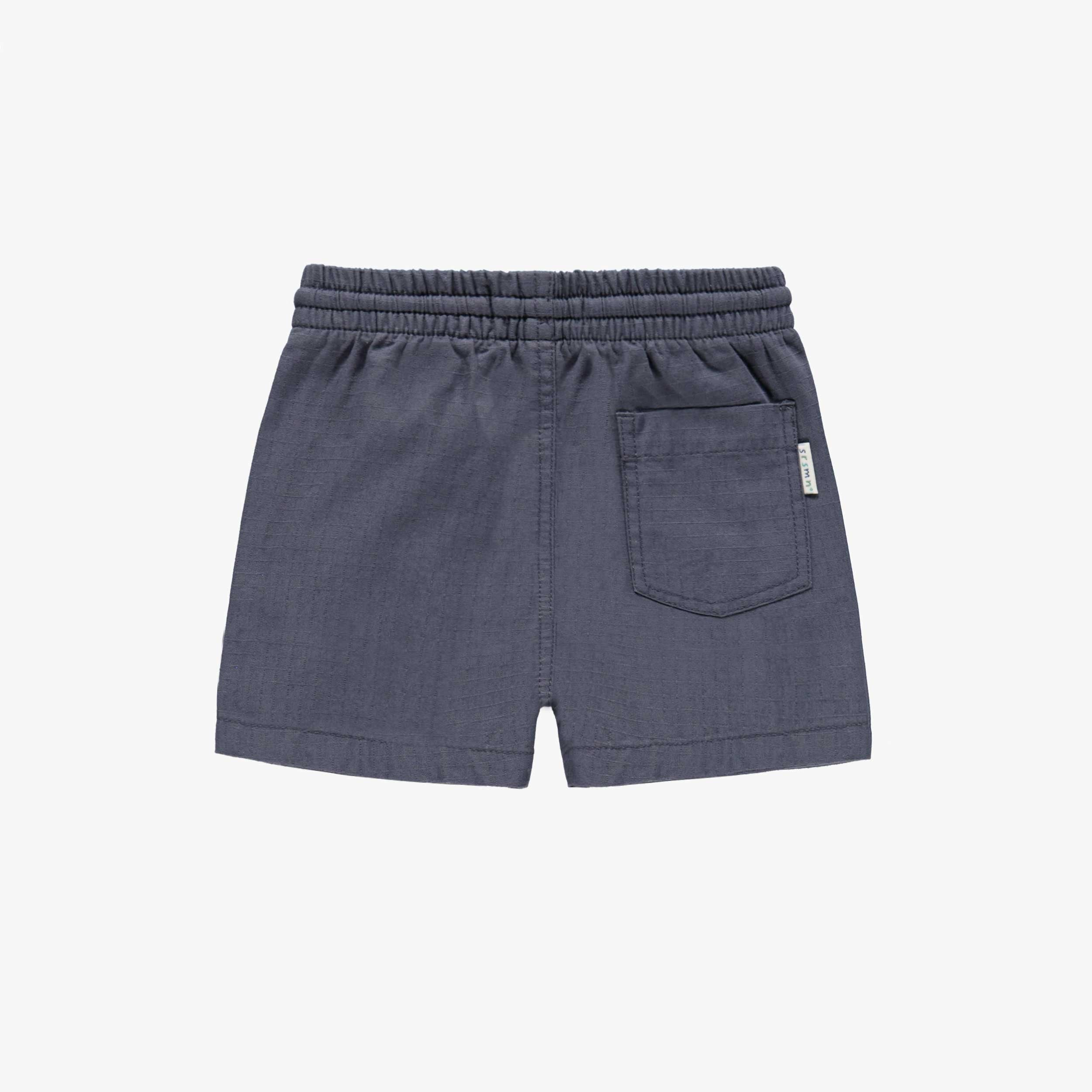 Dos du bermuda bleu foncé coupe décontractée, bébé