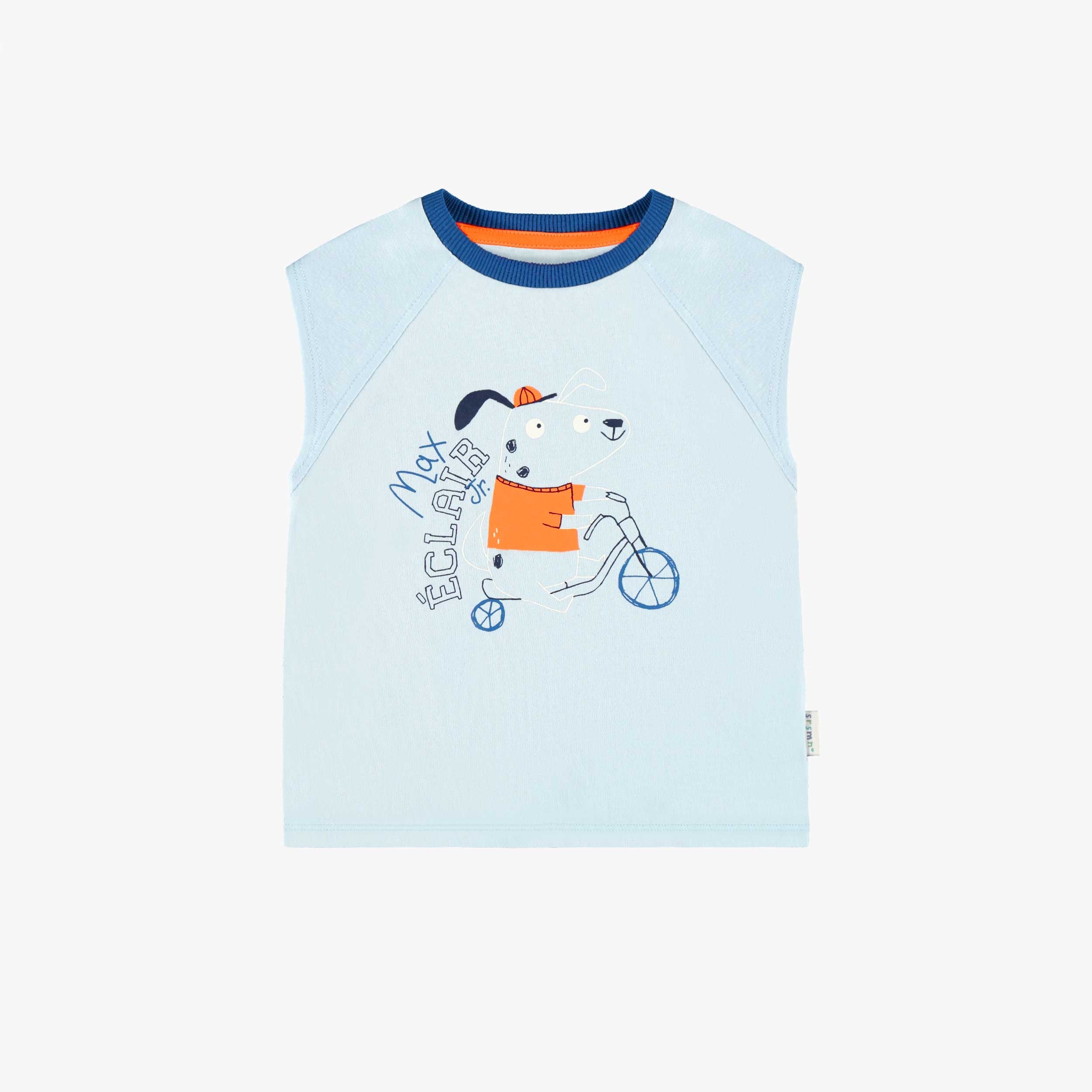 T-shirt sans manches bleu avec illustration, bébé