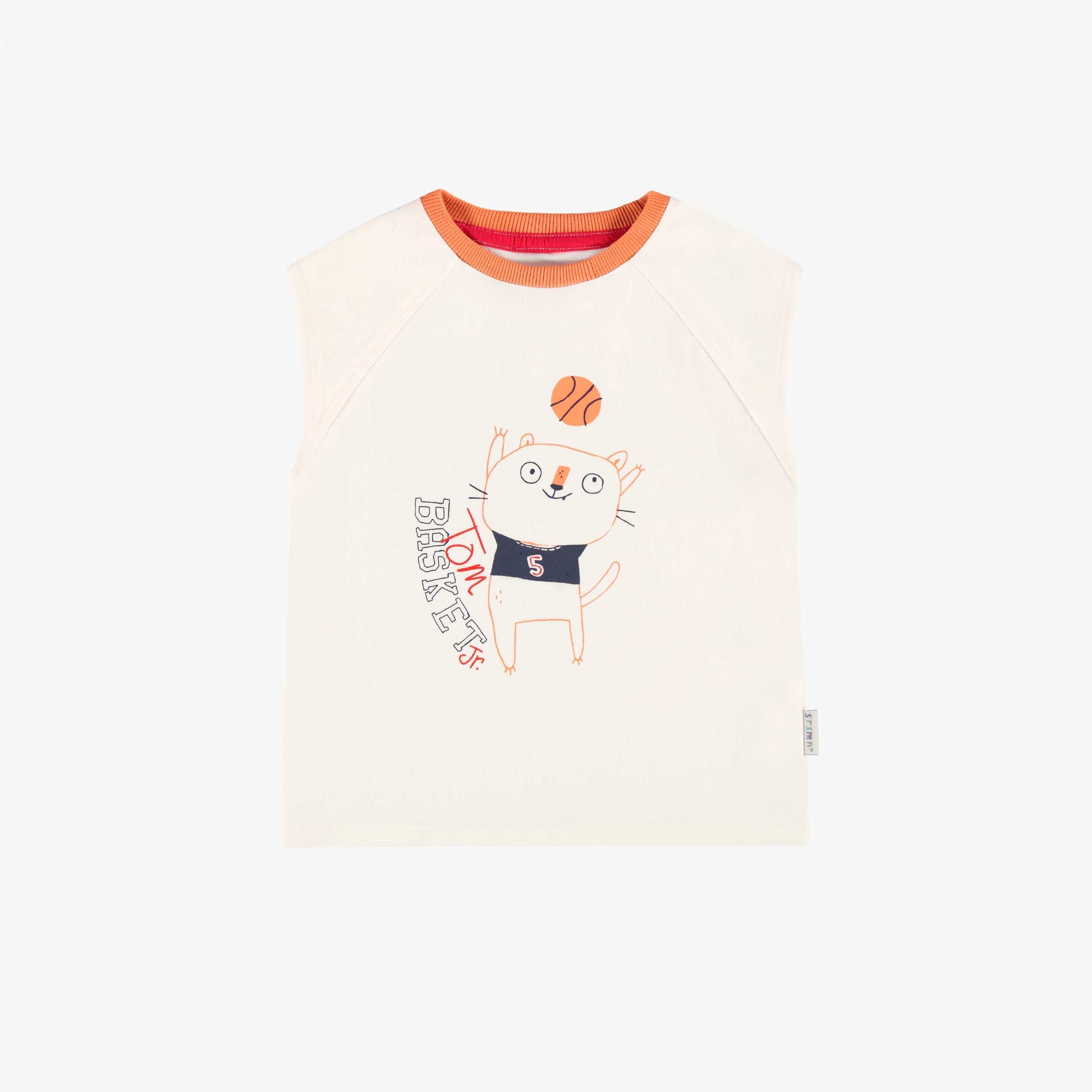 T-shirt sans manches crème avec illustration, bébé