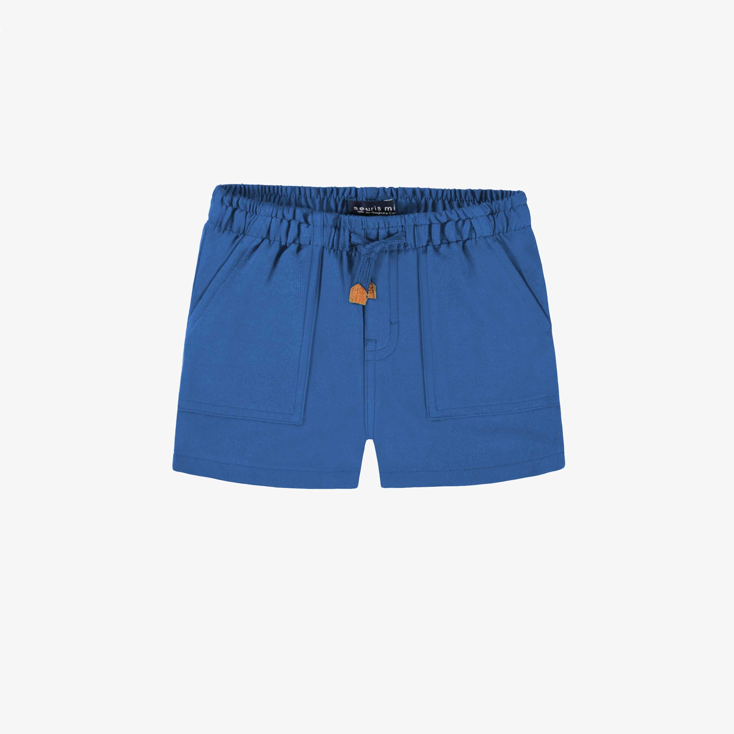 Short bleu en jersey de coton, bébé