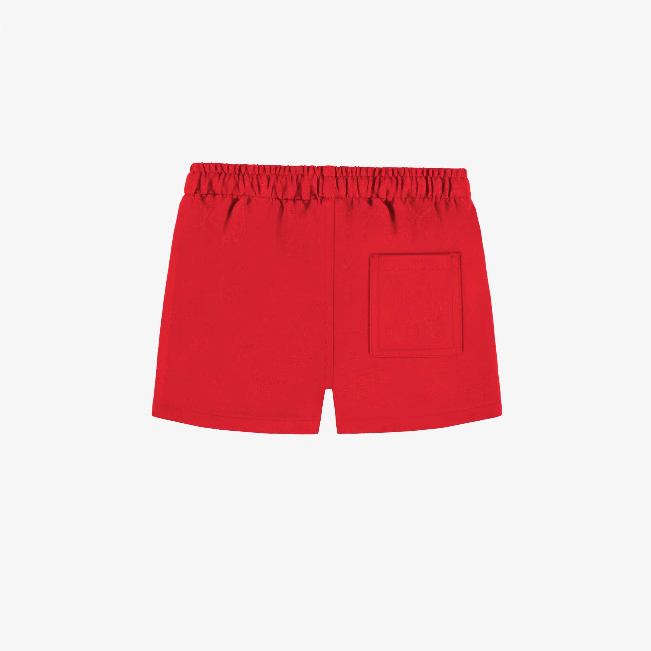Dos du short rouge en jersey de coton, bébé