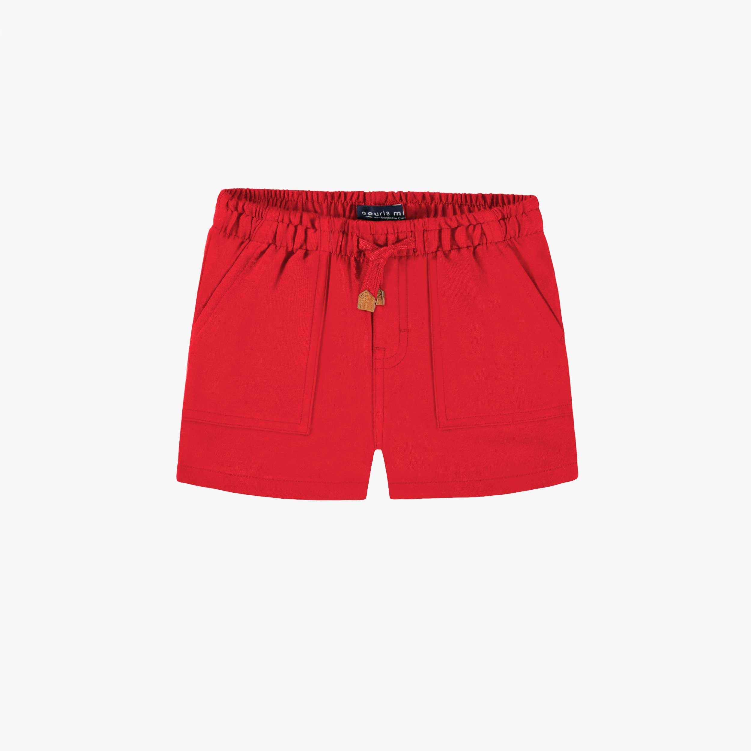 Short rouge en jersey de coton, bébé