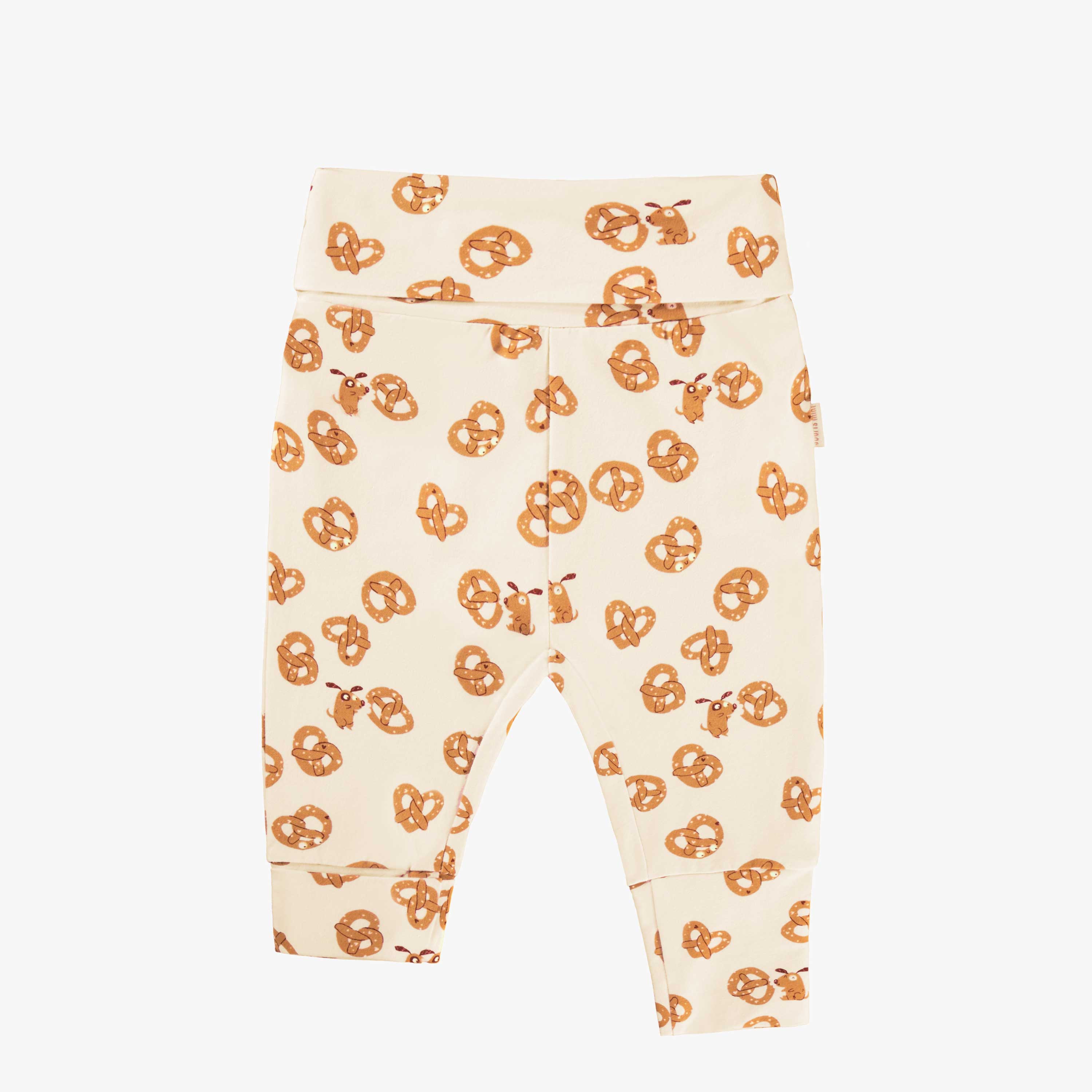 Pantalon évolutif crème à motifs de pretzels, bébé