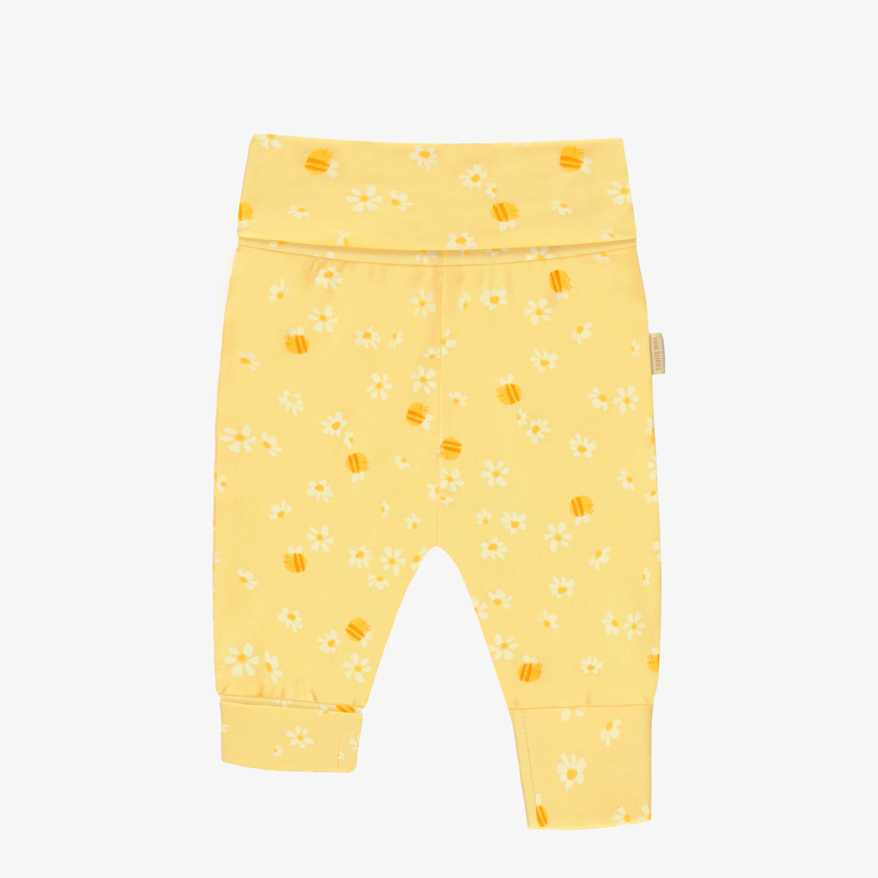 Pantalon évolutif jaune à motif floral, bébé