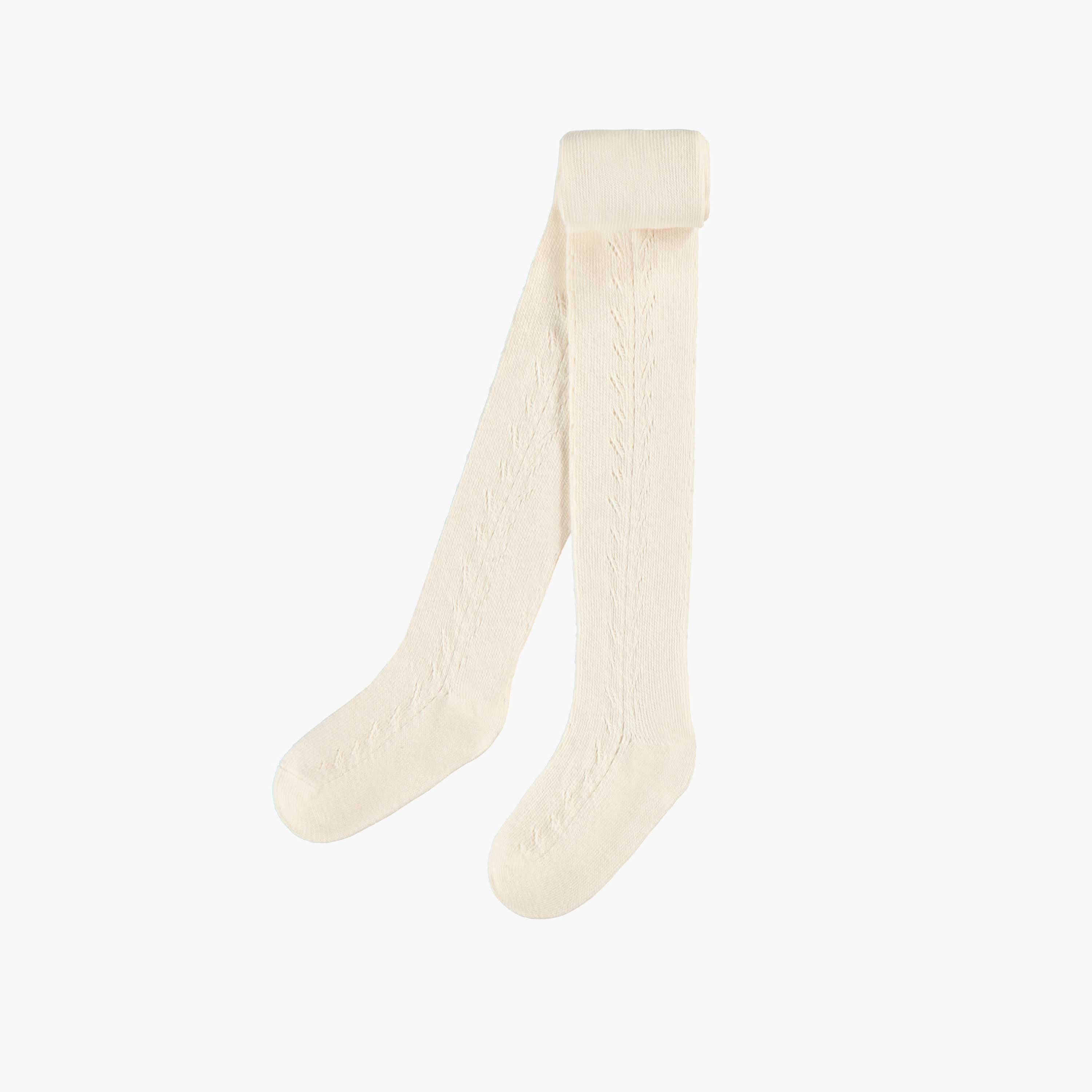 Cream tights with a pointelle pattern, baby