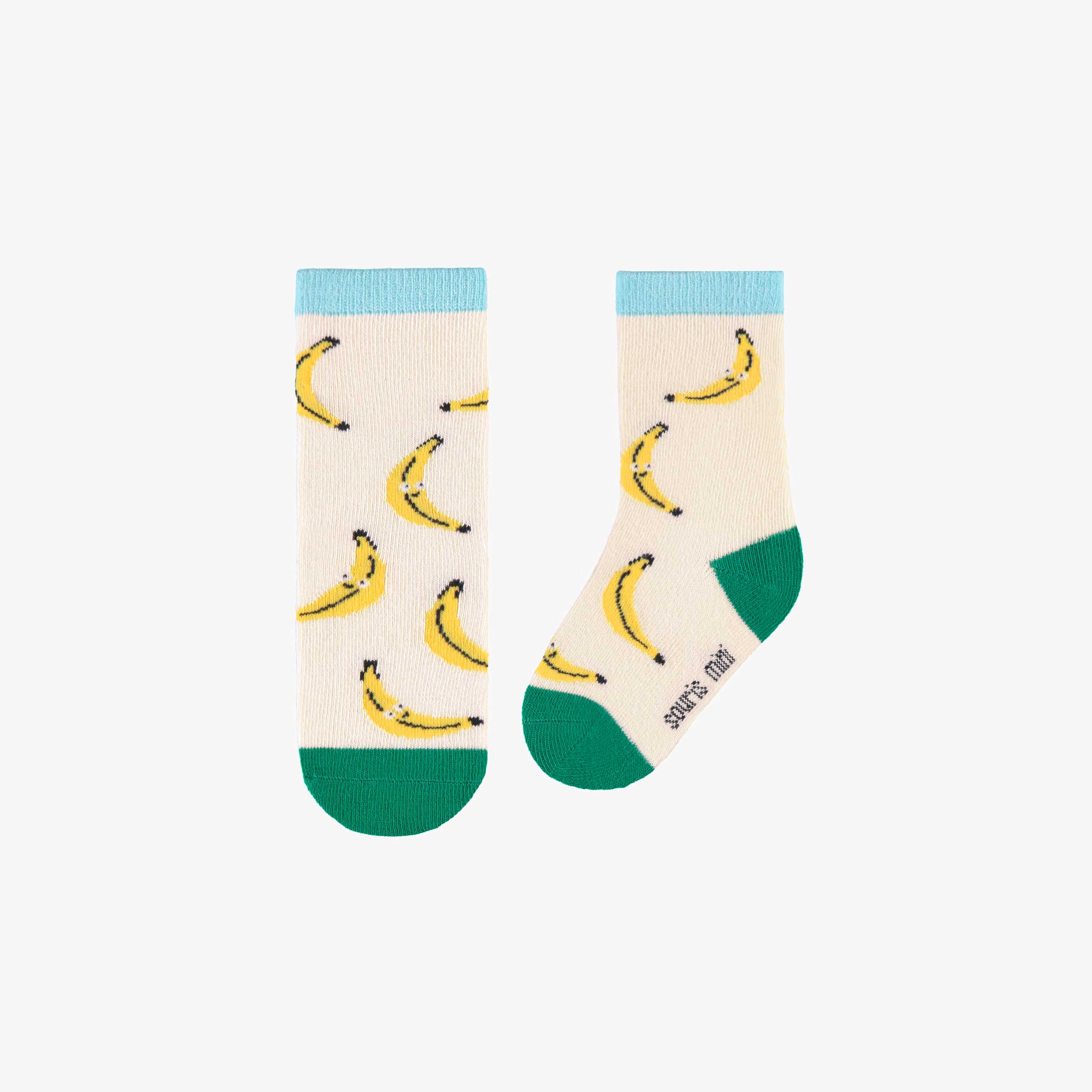 Chaussettes crème avec bananes, bébé