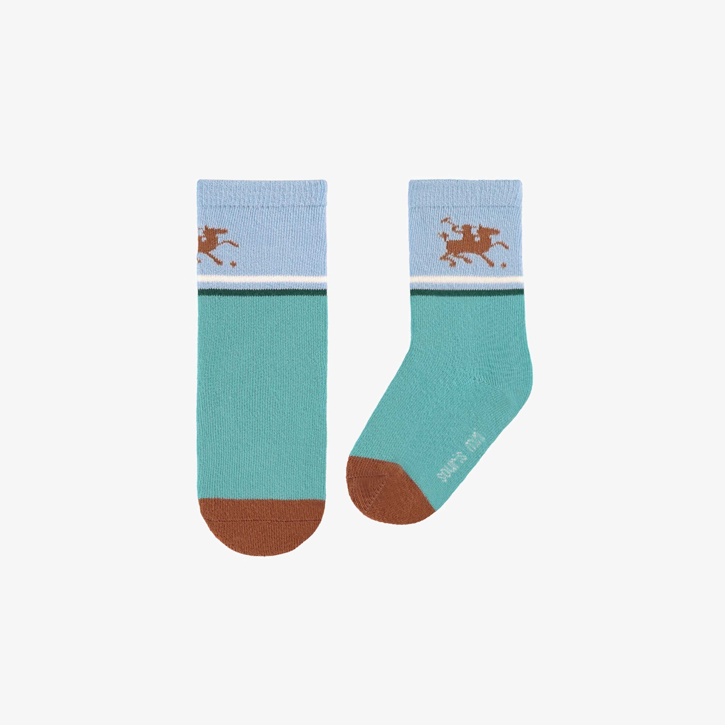 Chaussettes turquoise et bleu, bébé