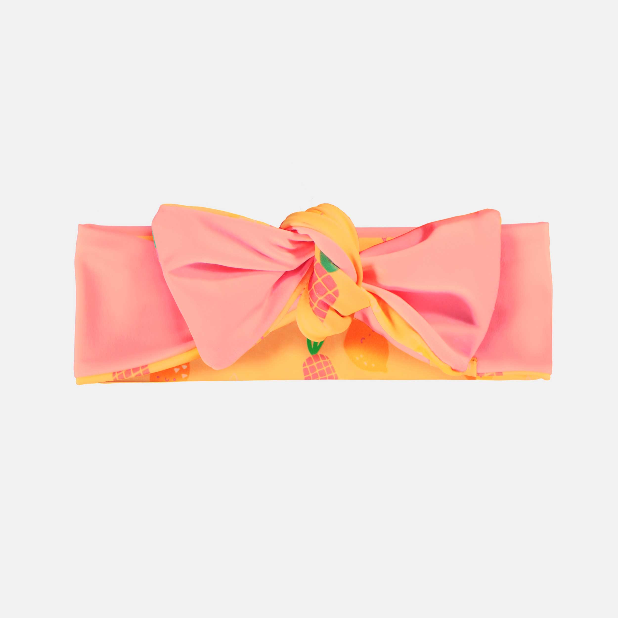 Bandeau de bain rose réversible jaune à motif de fruits, enfant