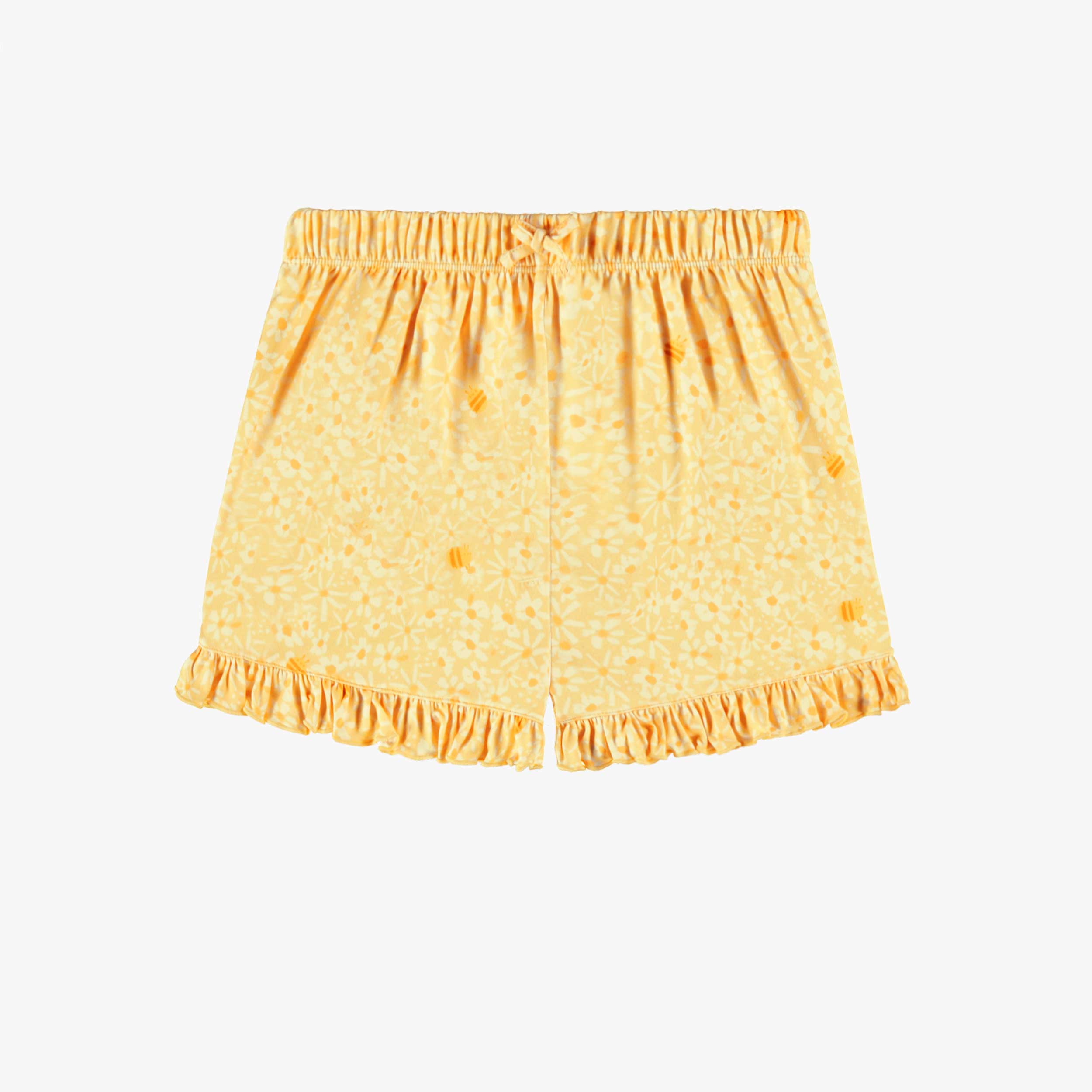 Short du pyjama deux pièces jaune à motif floral, enfant