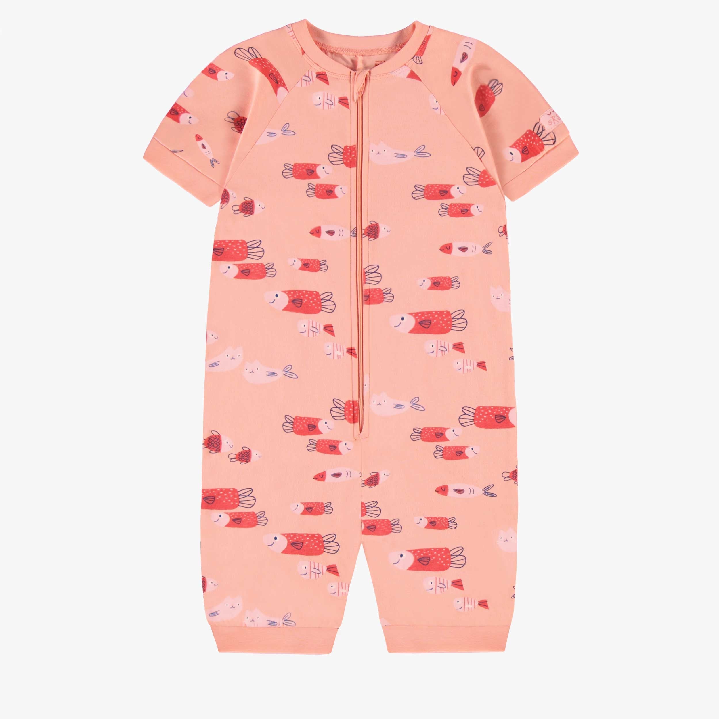 Pyjama une-pièce rose à motifs, enfant
