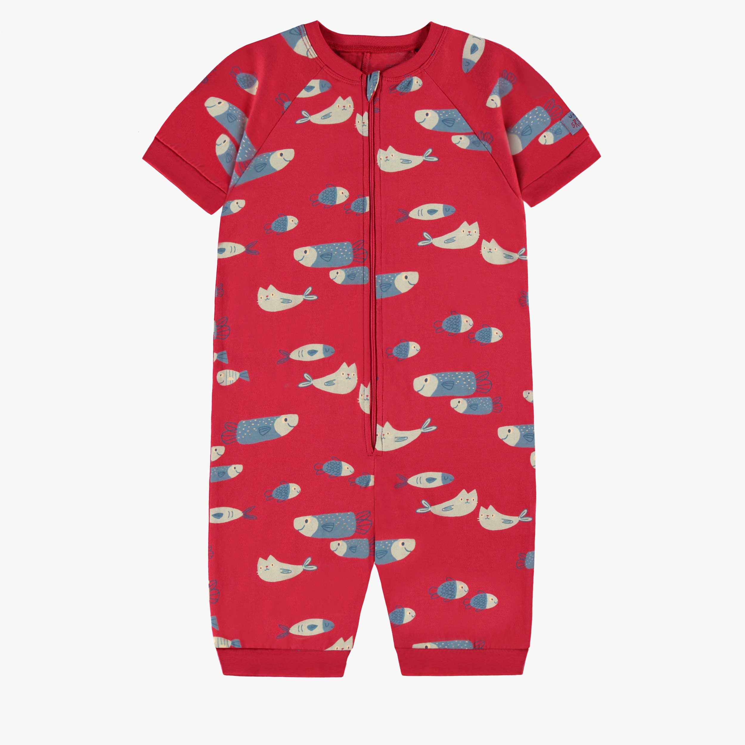 Pyjama une-pièce rouge à motifs, enfant