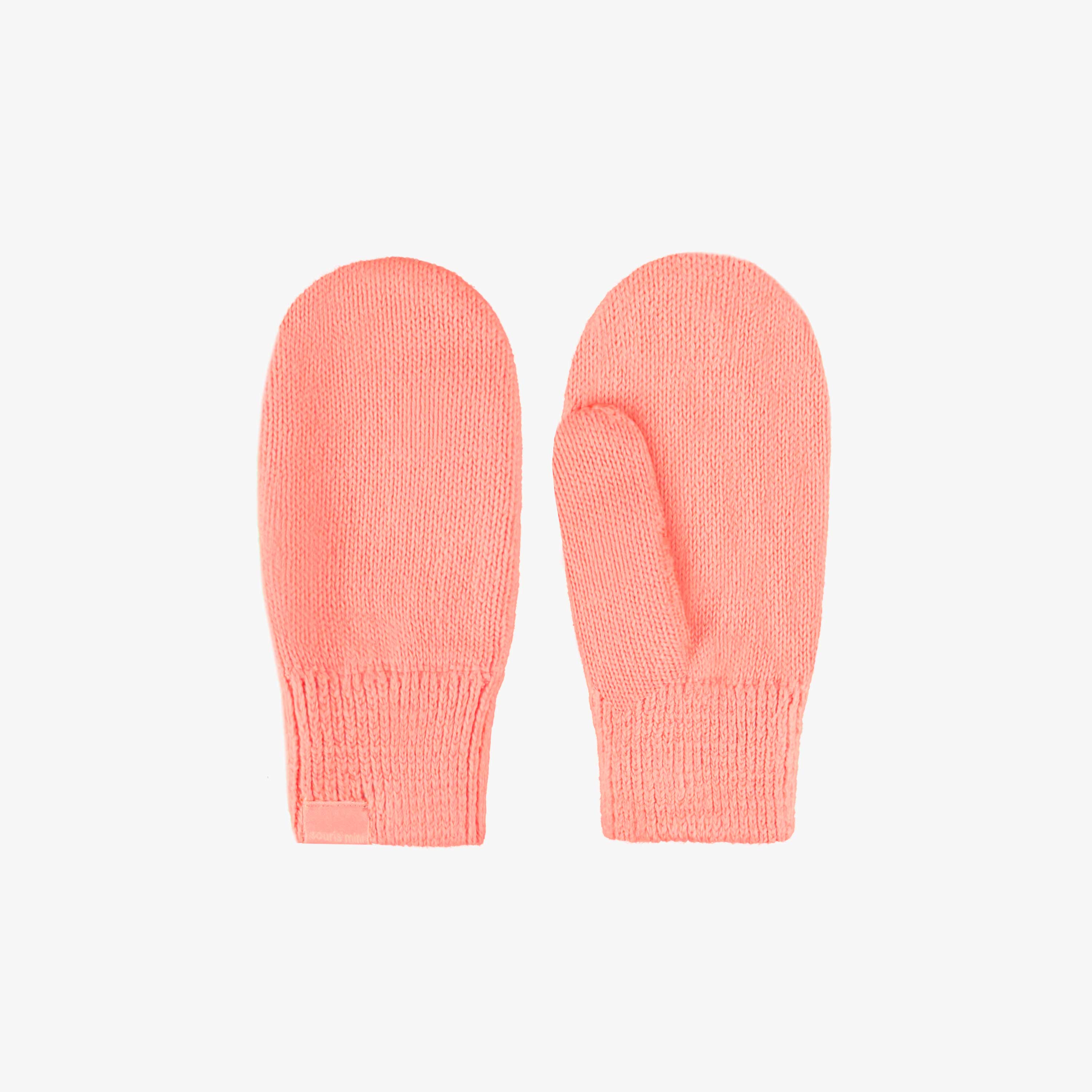 Mitaines roses en tricot, enfant