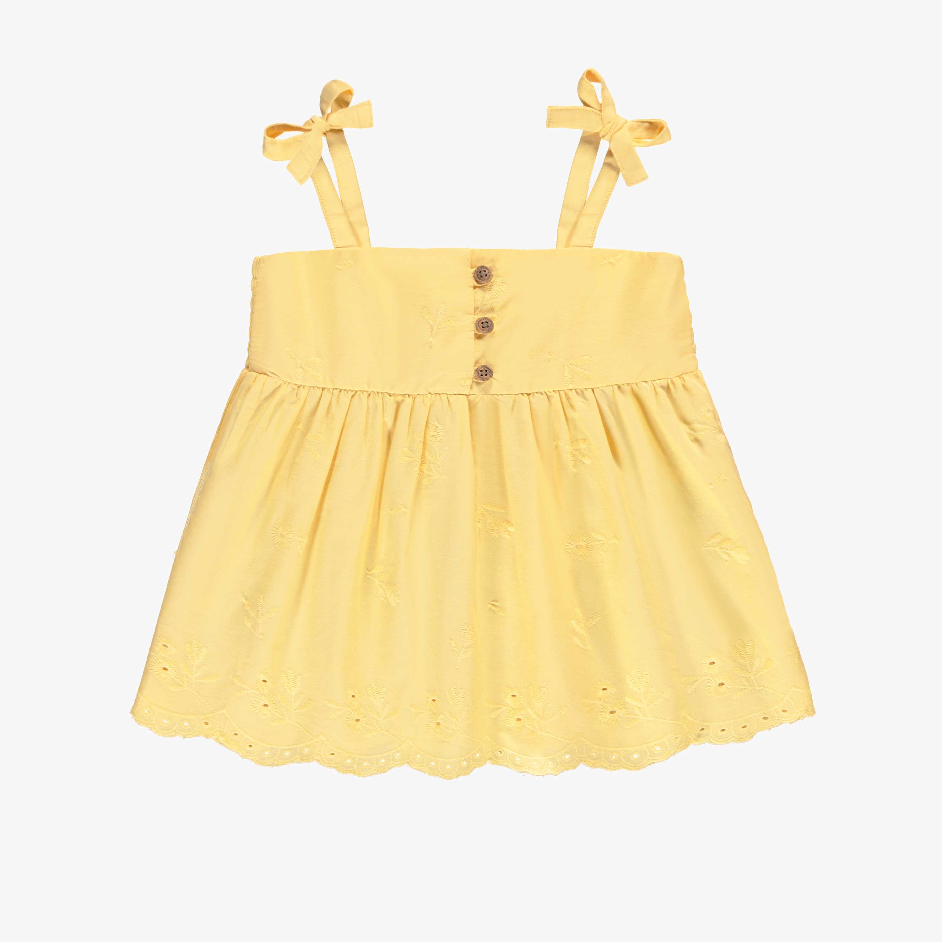 Camisole jaune à broderies, enfant