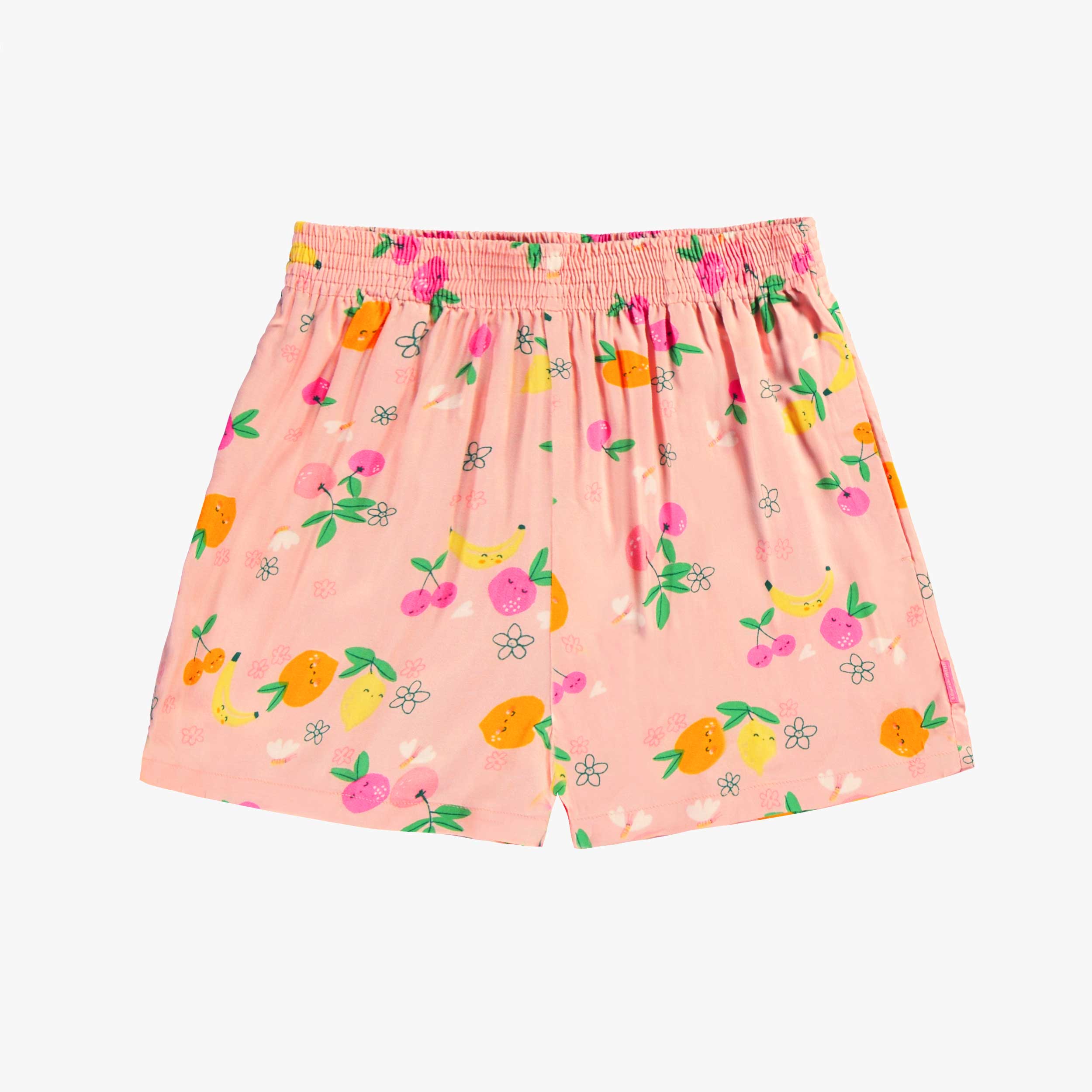 Jupe-short fluide rose en viscose à motif, enfant