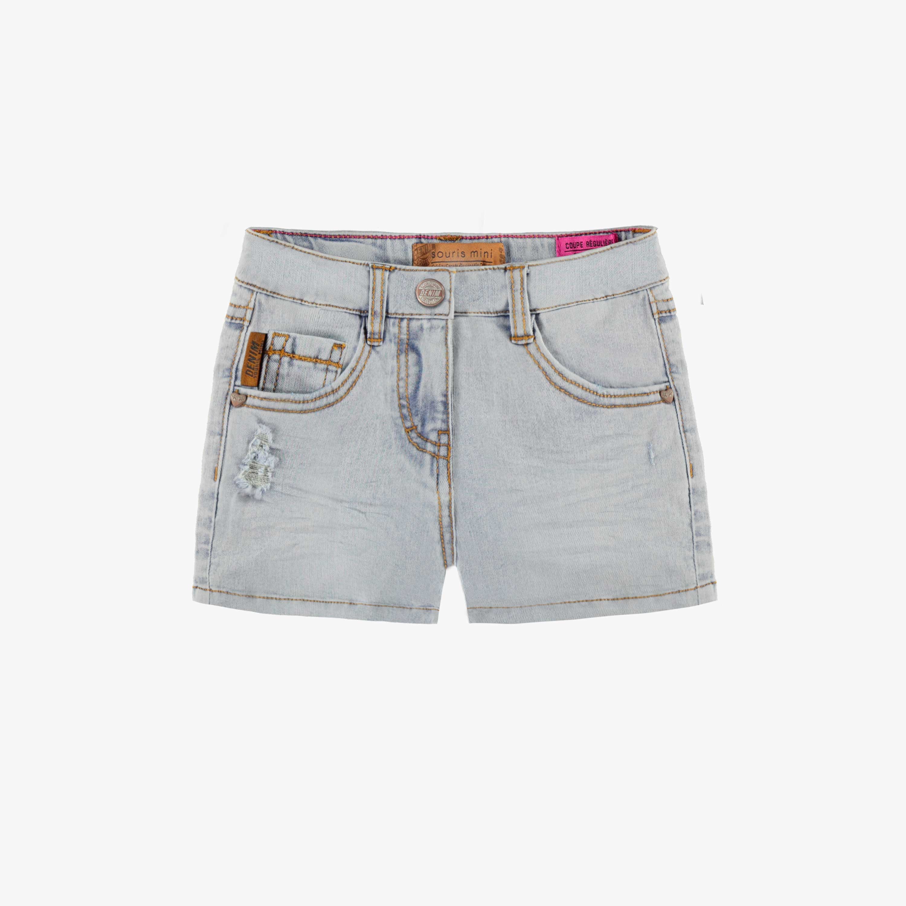 Short en denim bleu pâle, enfant