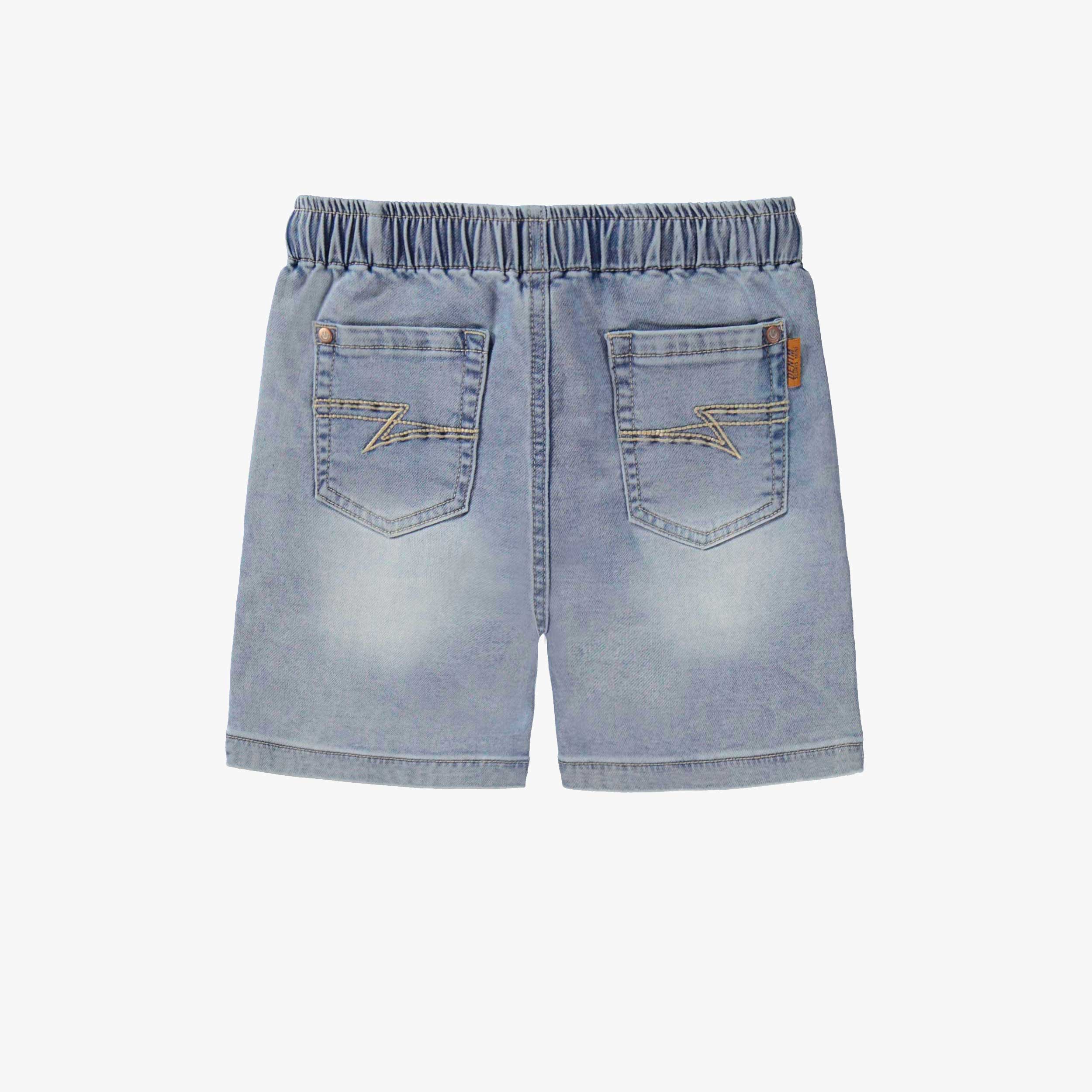 Dos du bermuda bleu pâle en denim, enfant