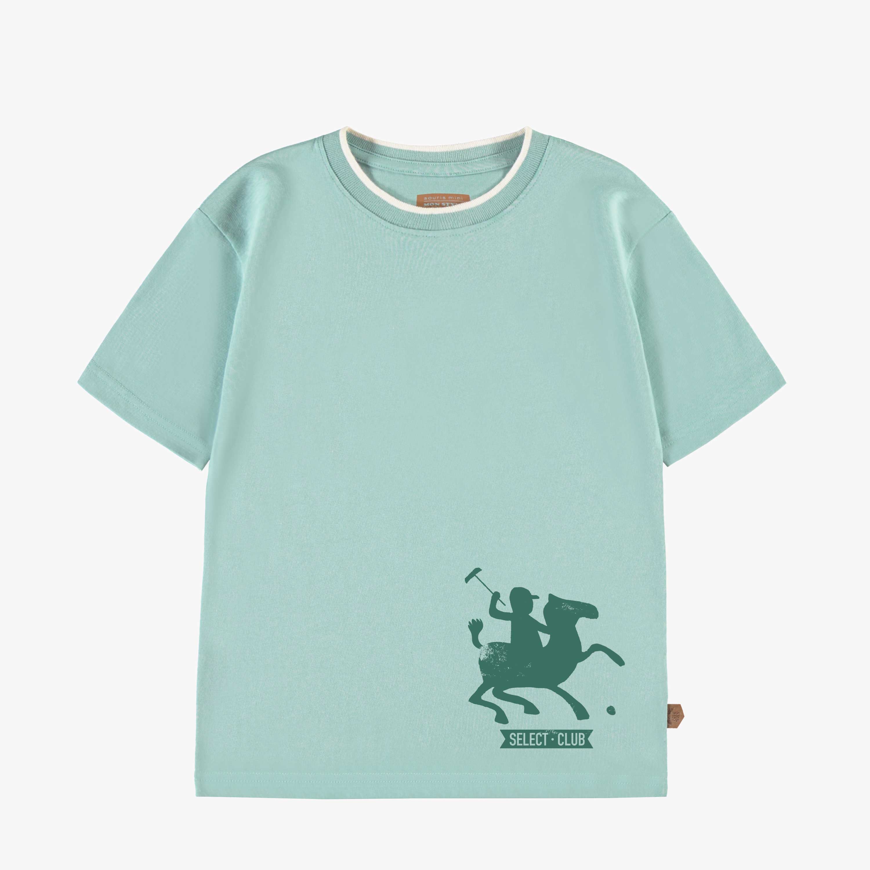 T-shirt turquoise avec illustration, enfant