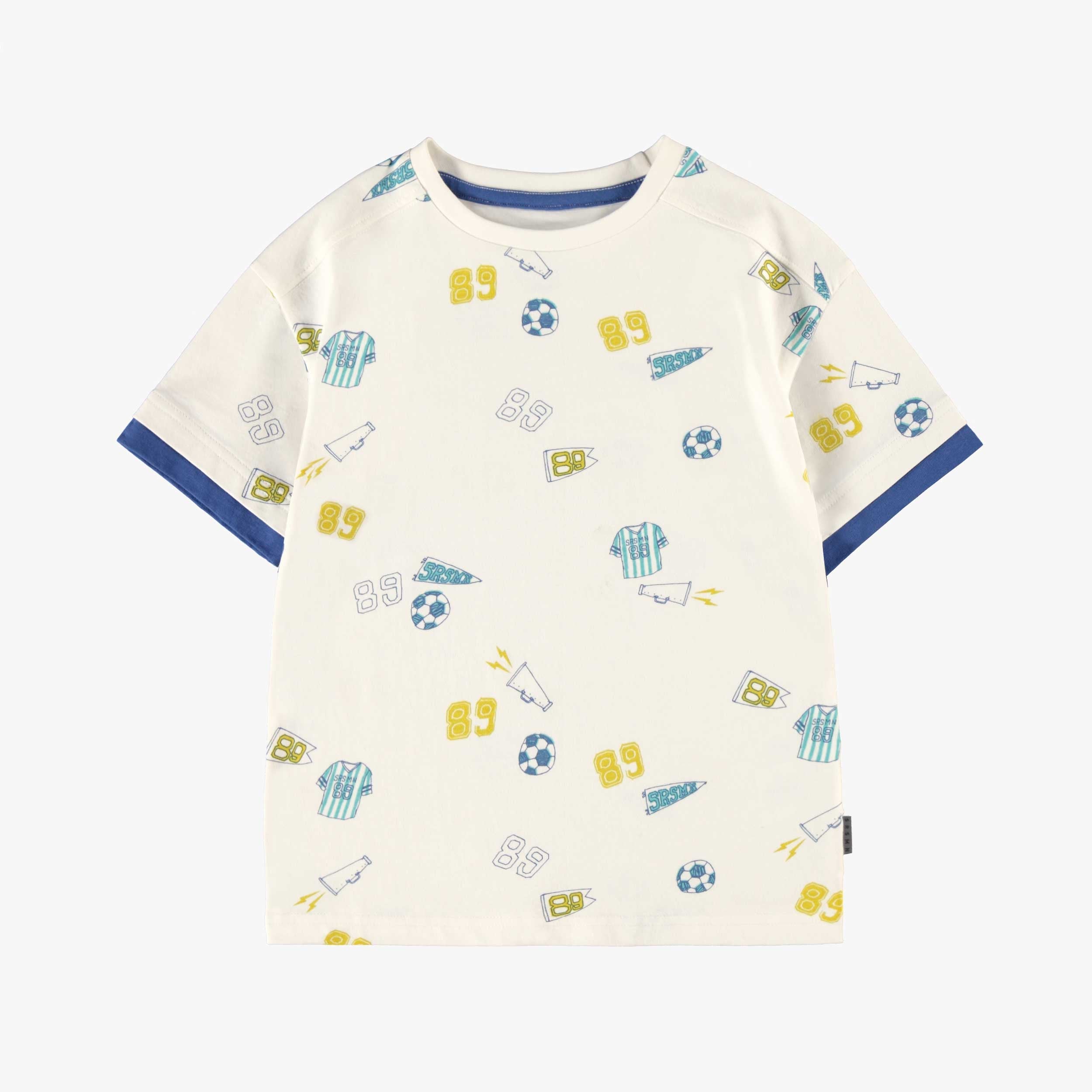 T-shirt crème à motifs, enfant