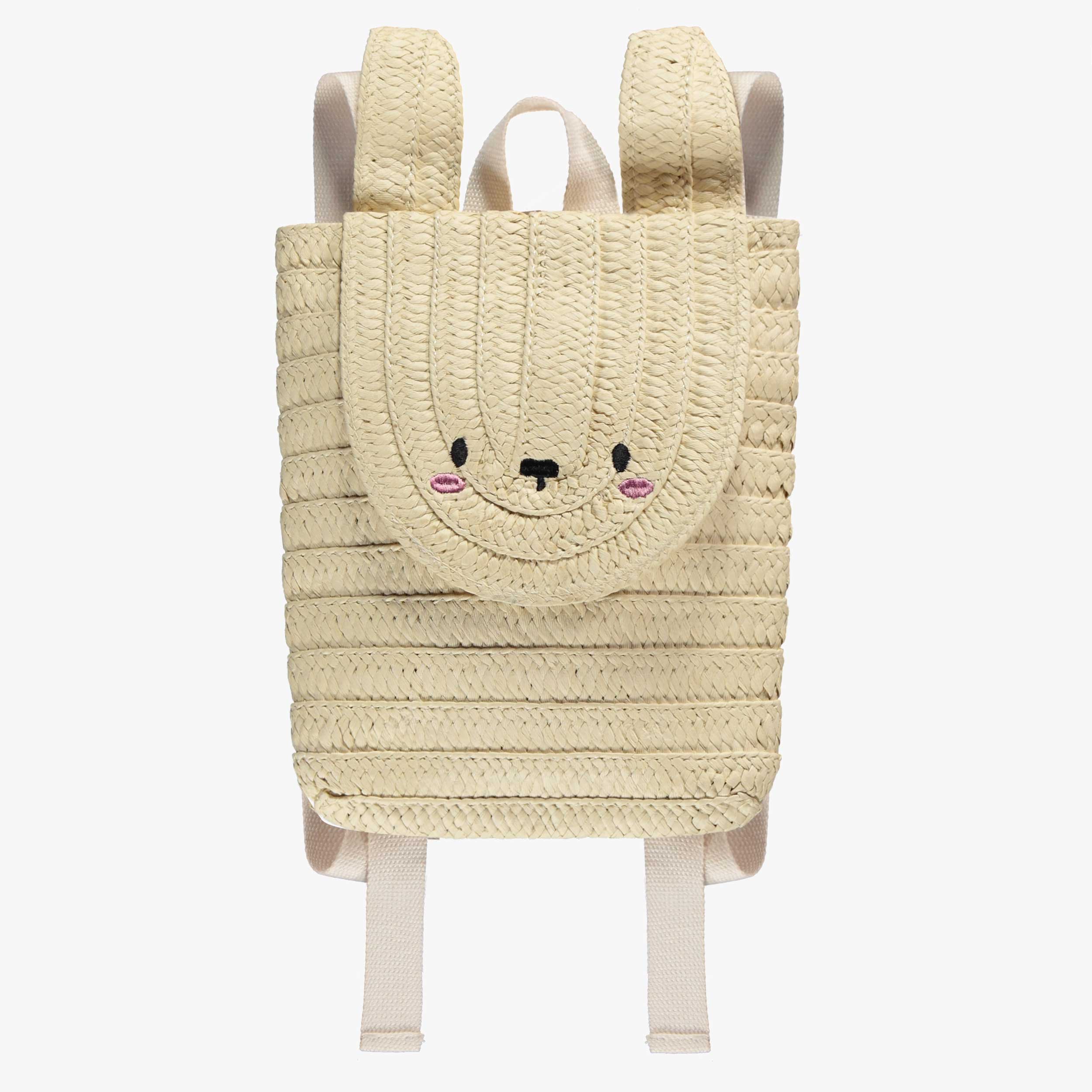 Sac à dos en paille en forme de lapin, enfant