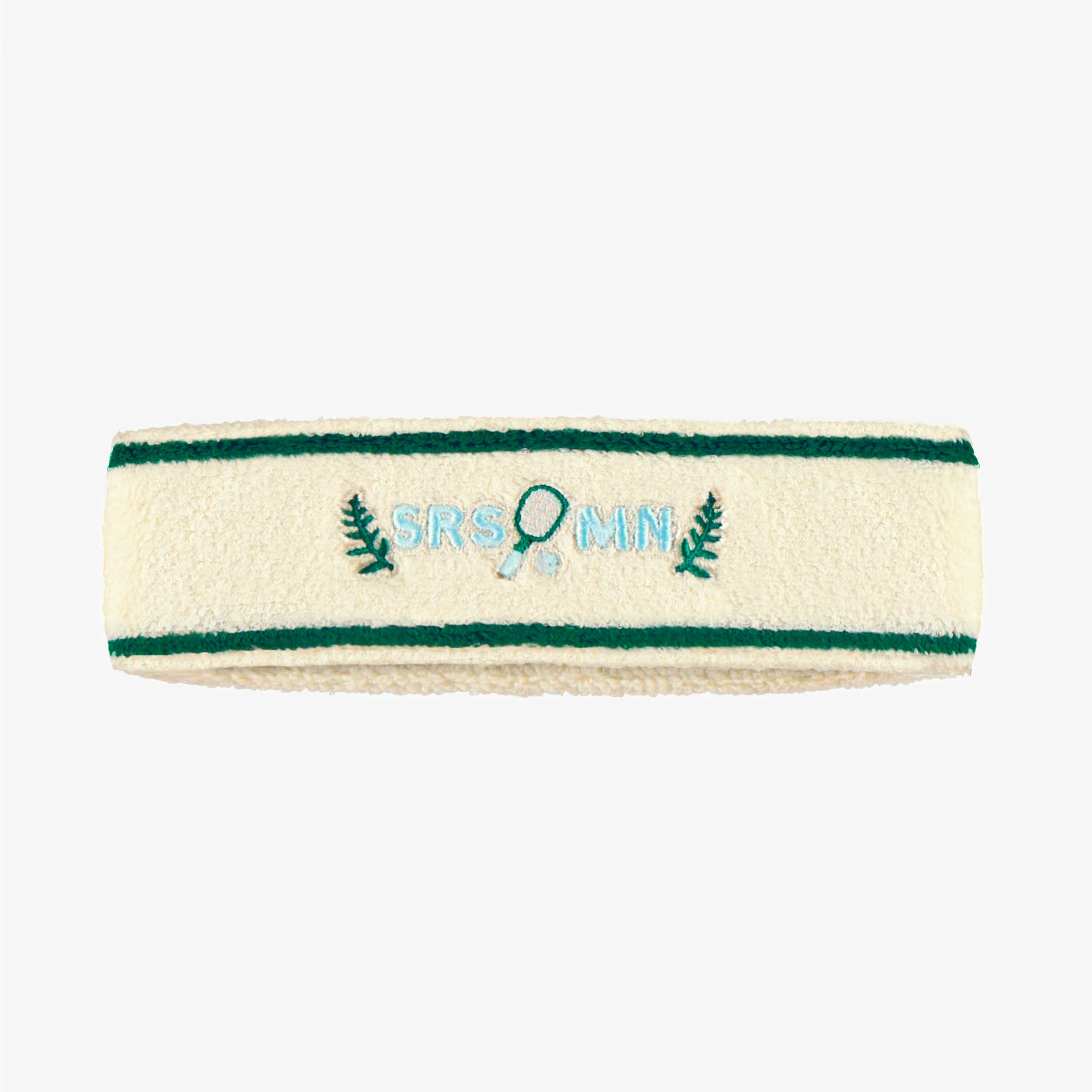 Bandeau sport crème en ratine avec broderie, enfant