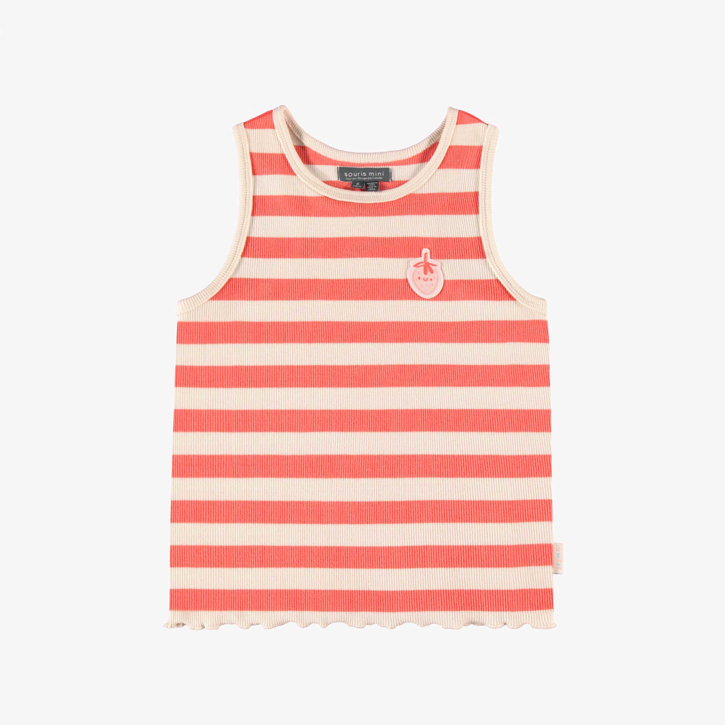 Camisole crème et rose à rayures, enfant