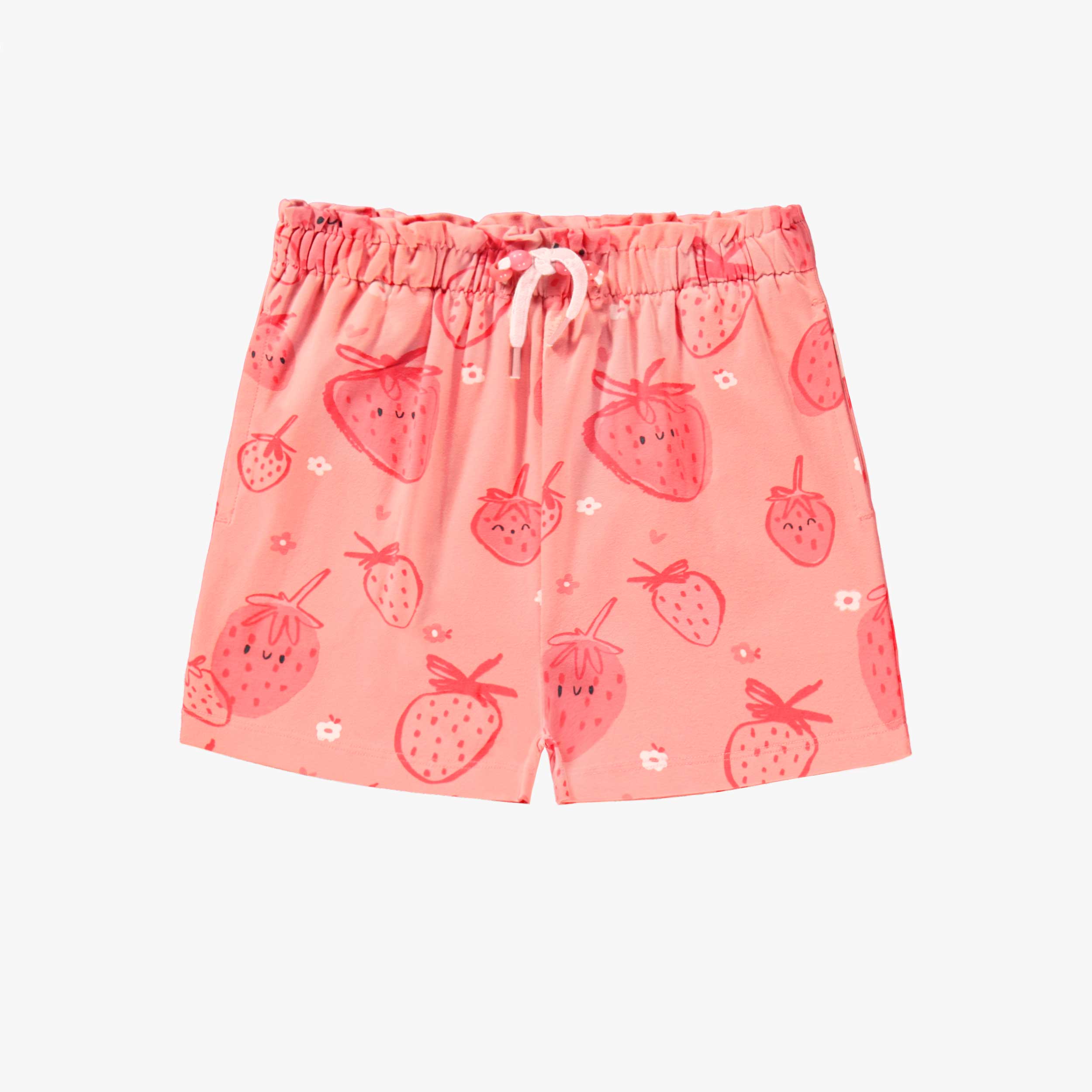Short rose à motifs de fraises, enfant