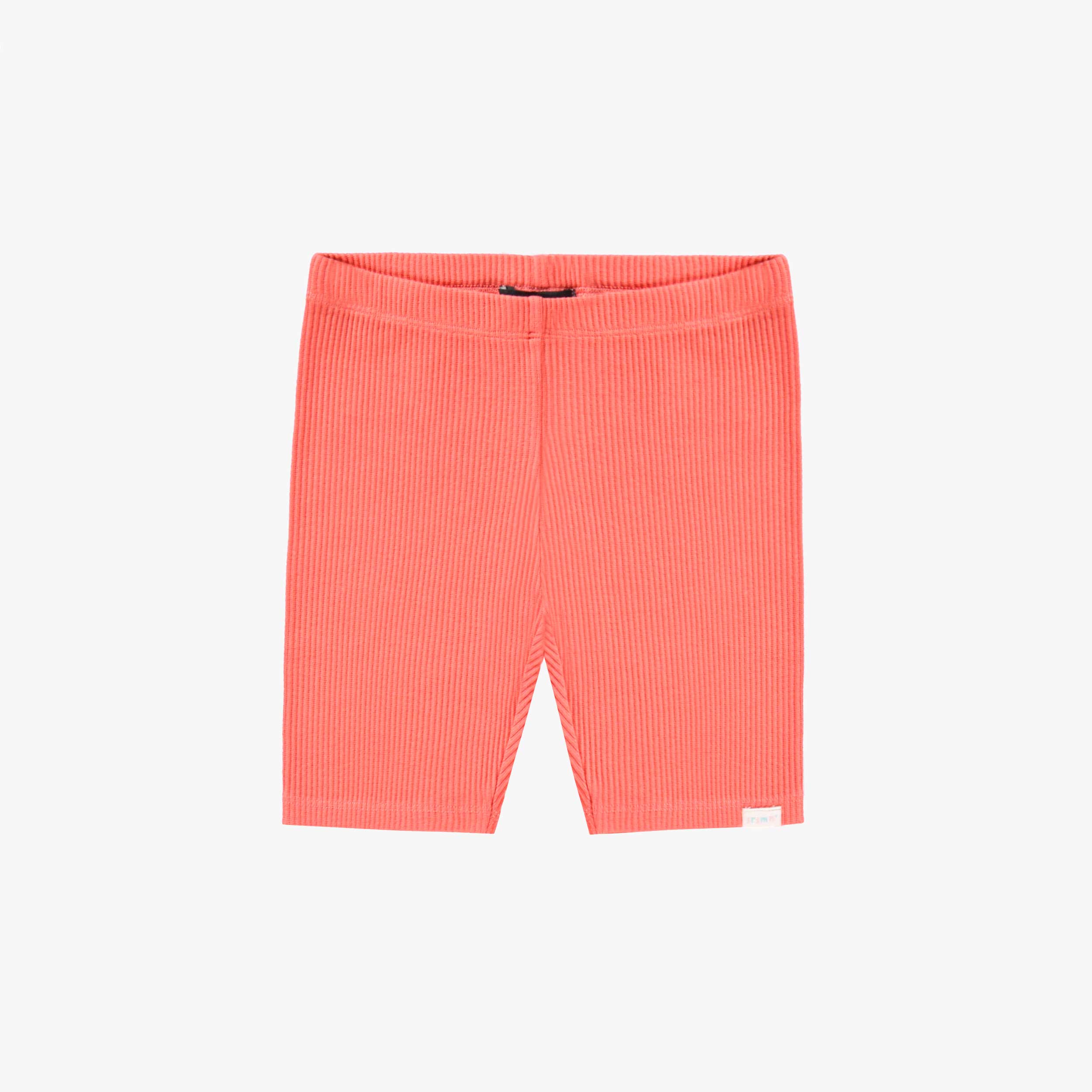 Legging court rose en tricot côtelé, enfant