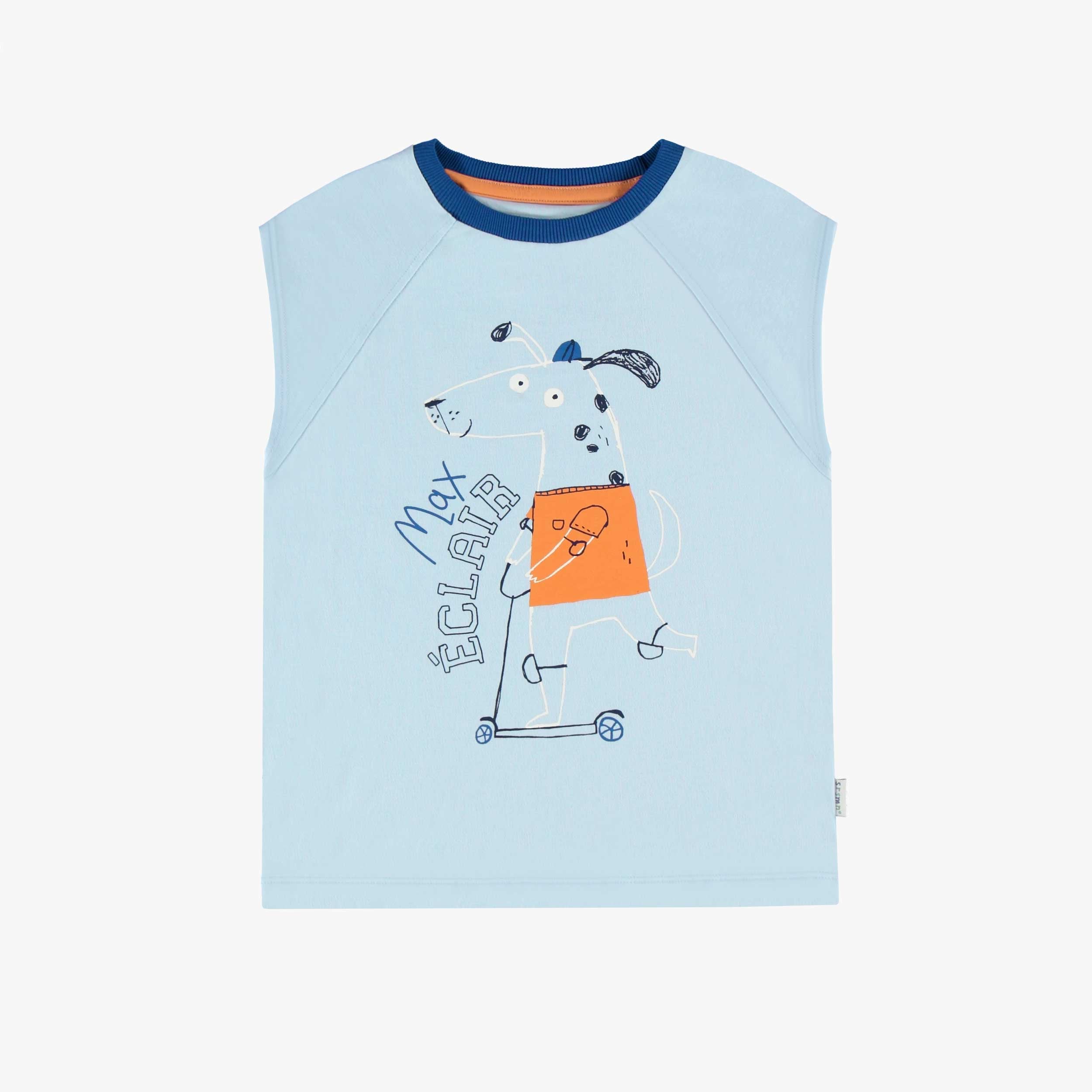 T-shirt sans manches bleu avec illustration, enfant