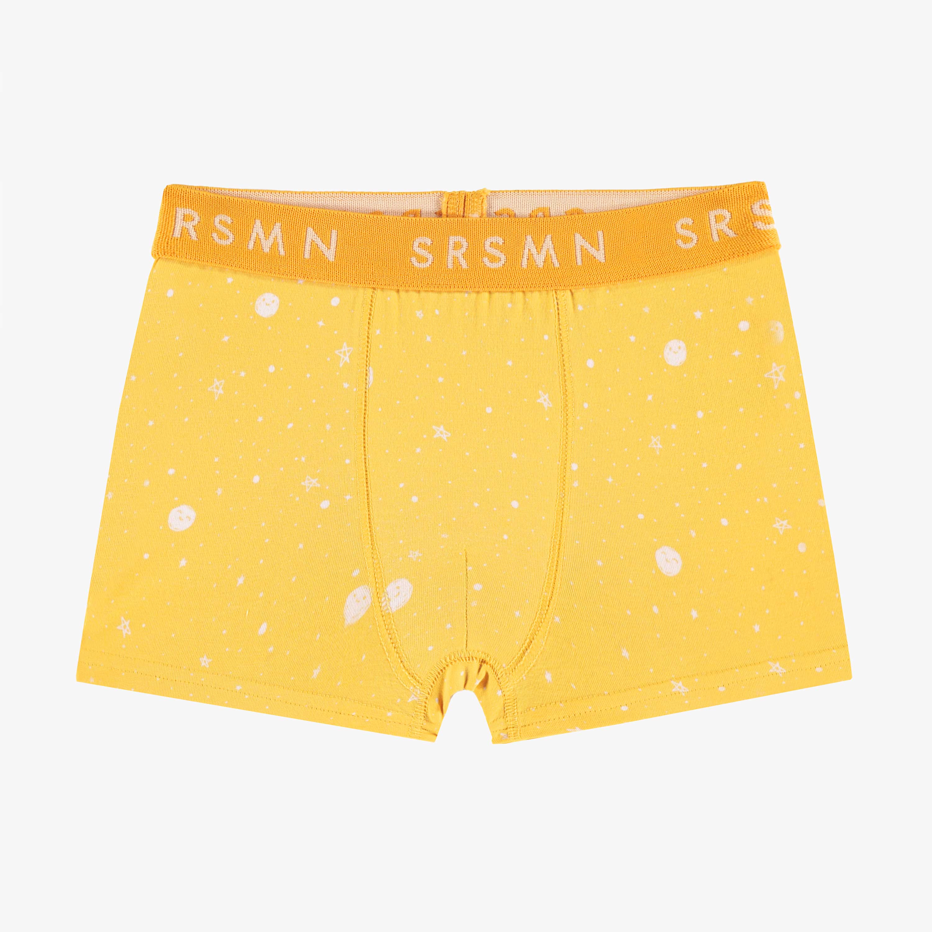 Boxer jaune à motifs de planètes, enfant