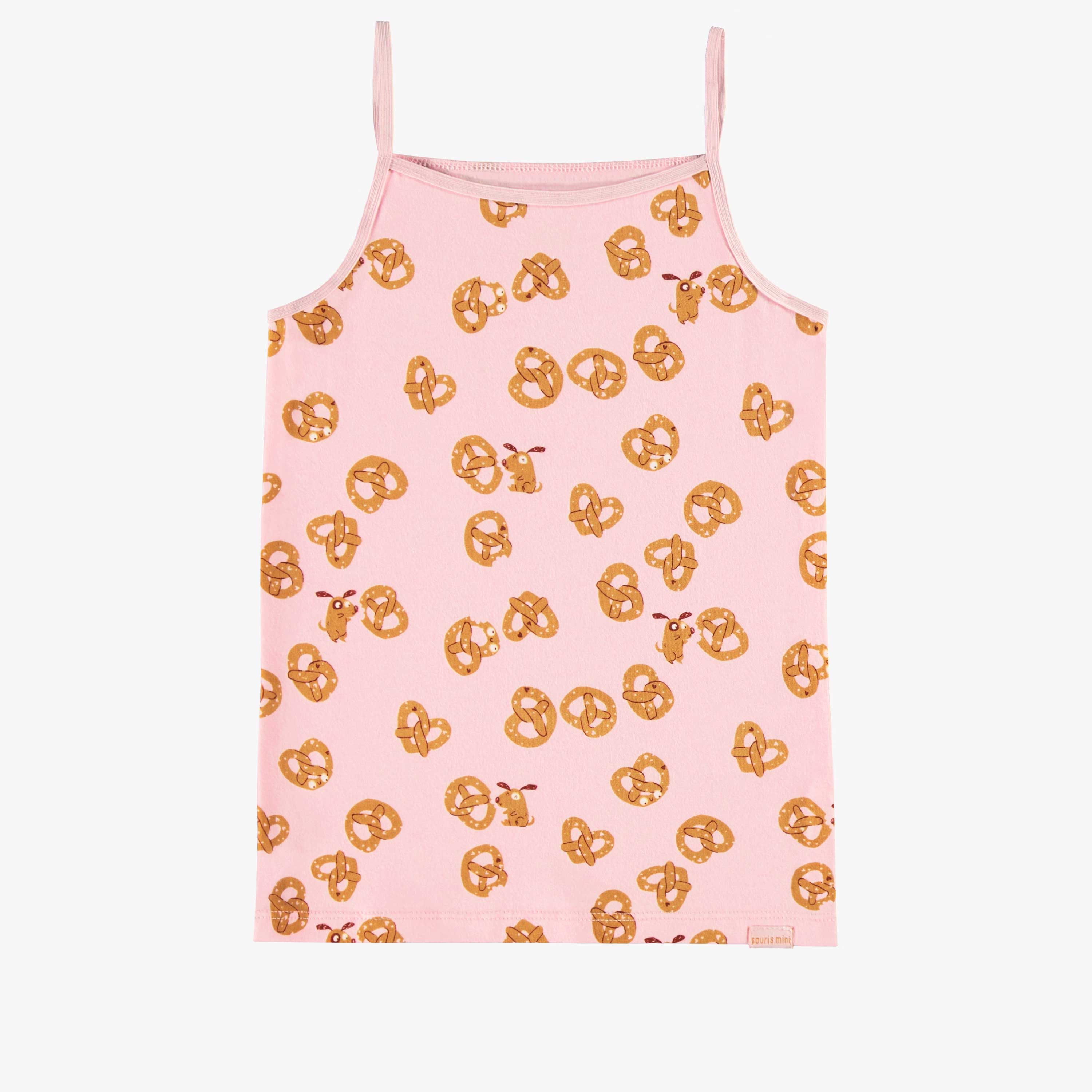 Camisole rose à motifs de pretzels, enfant