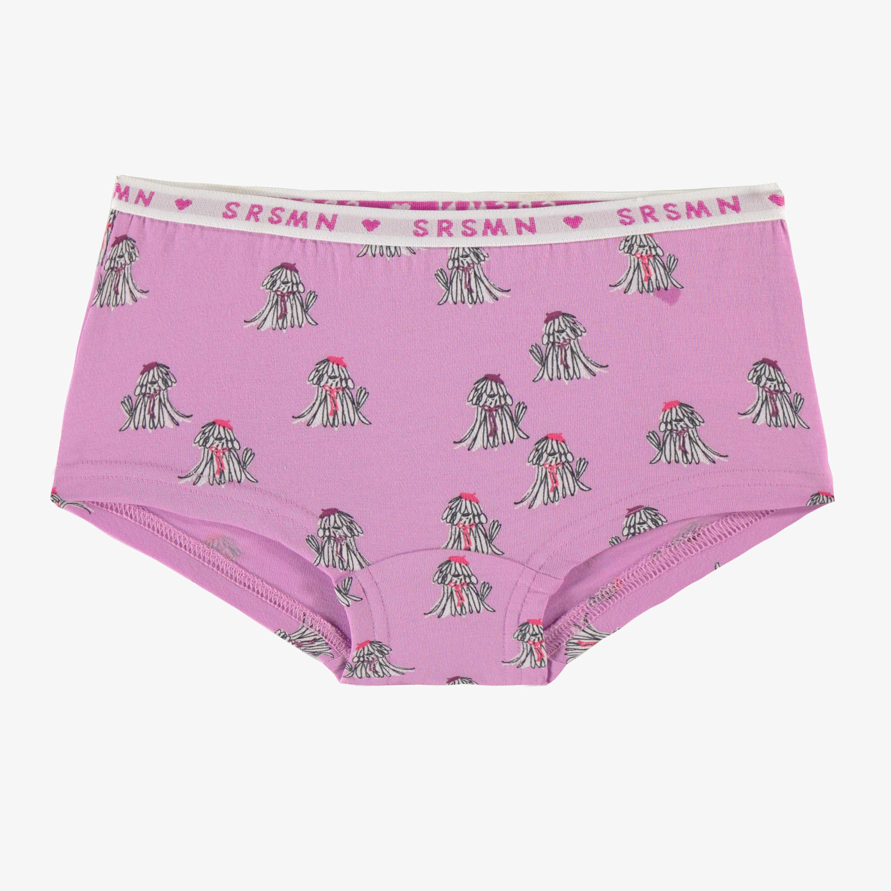 Culotte garçonne mauve à motifs, enfant