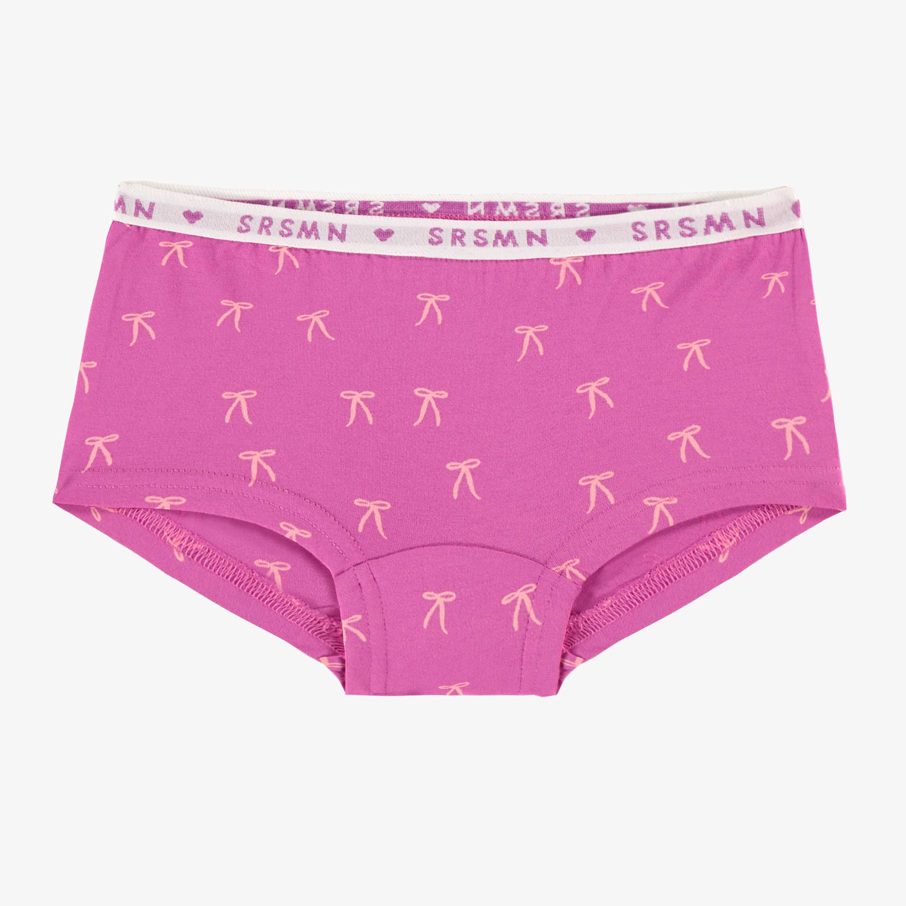 Pink boyshort panty with all over print, child