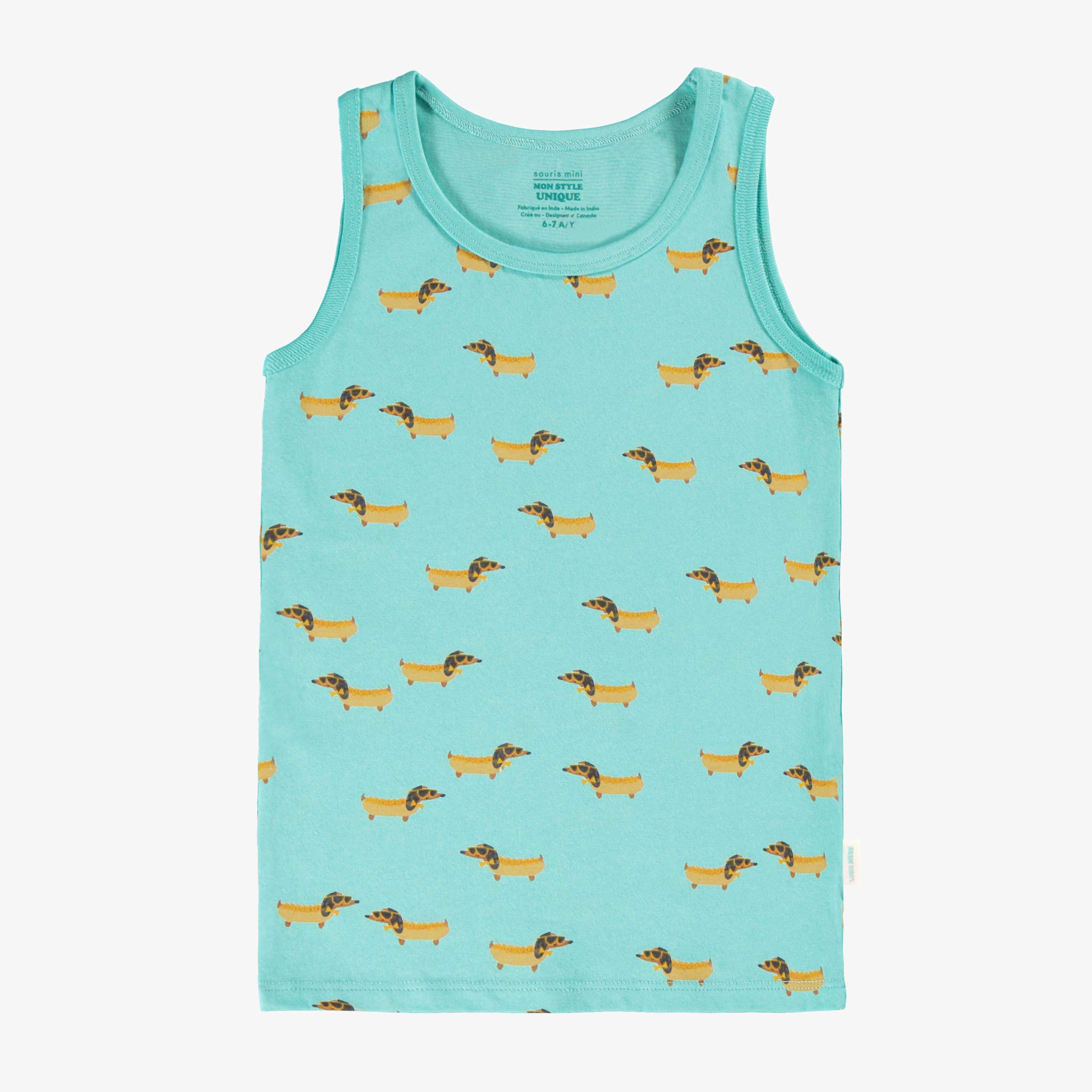 Camisole turquoise à motifs, enfant