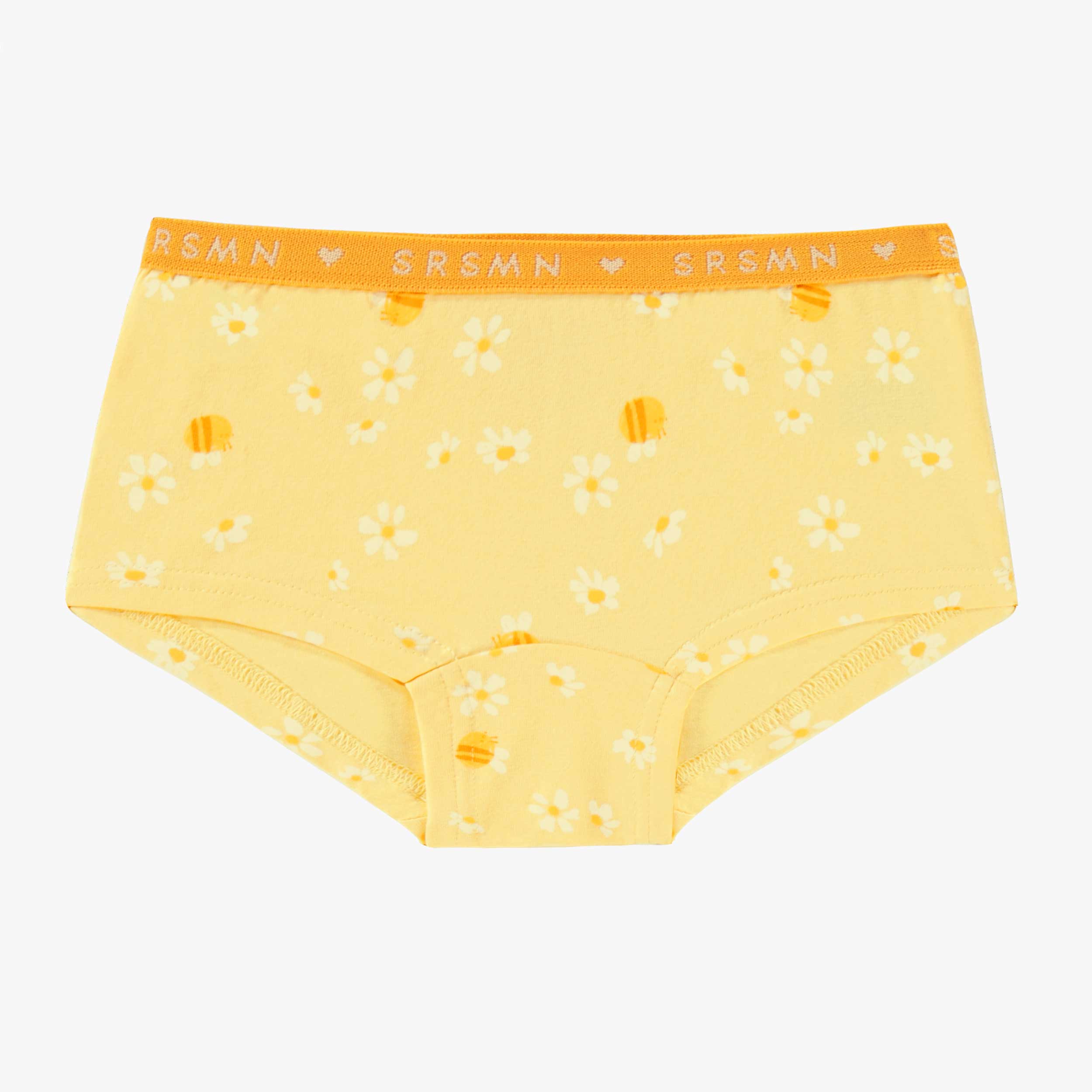 Culotte garçonne jaune à motif floral, enfant