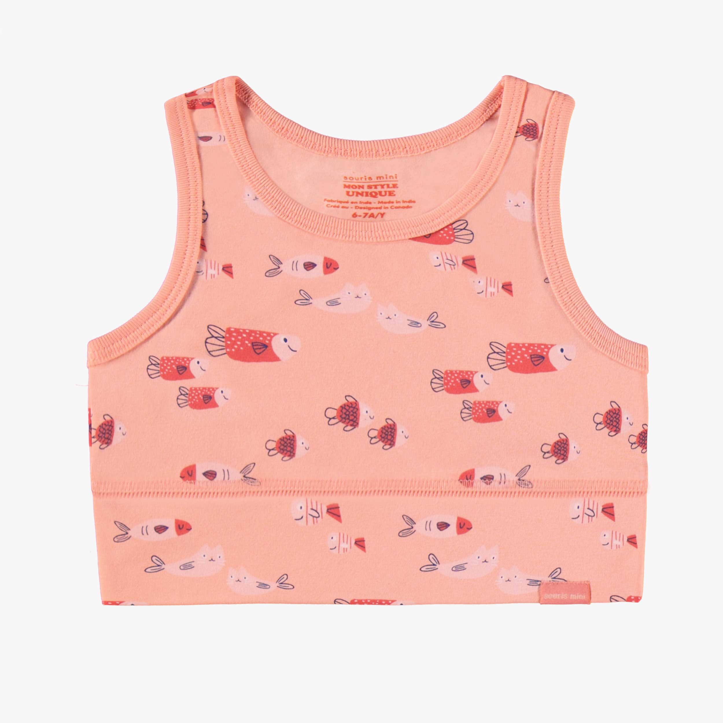 Camisole courte rose à motifs enfant