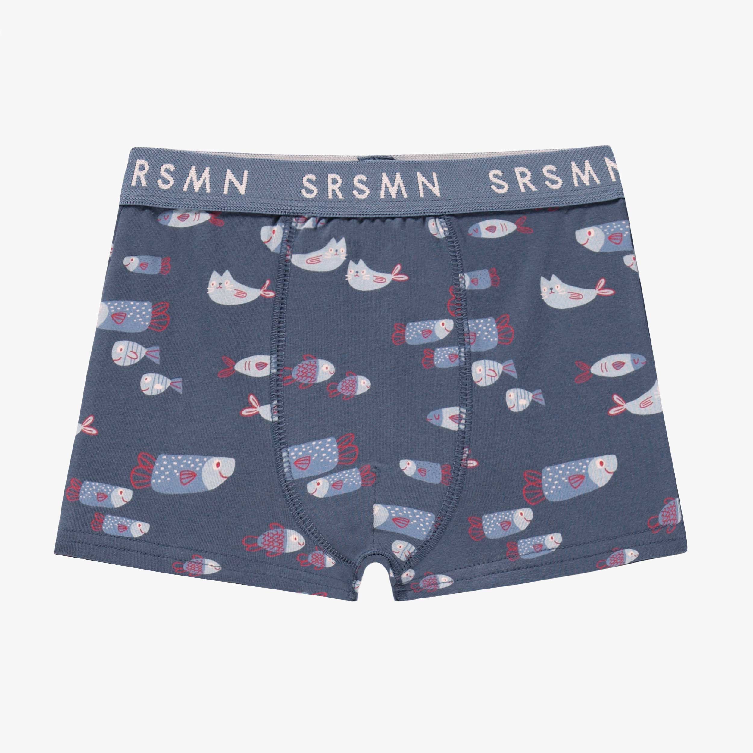Boxer bleu à motifs, enfant