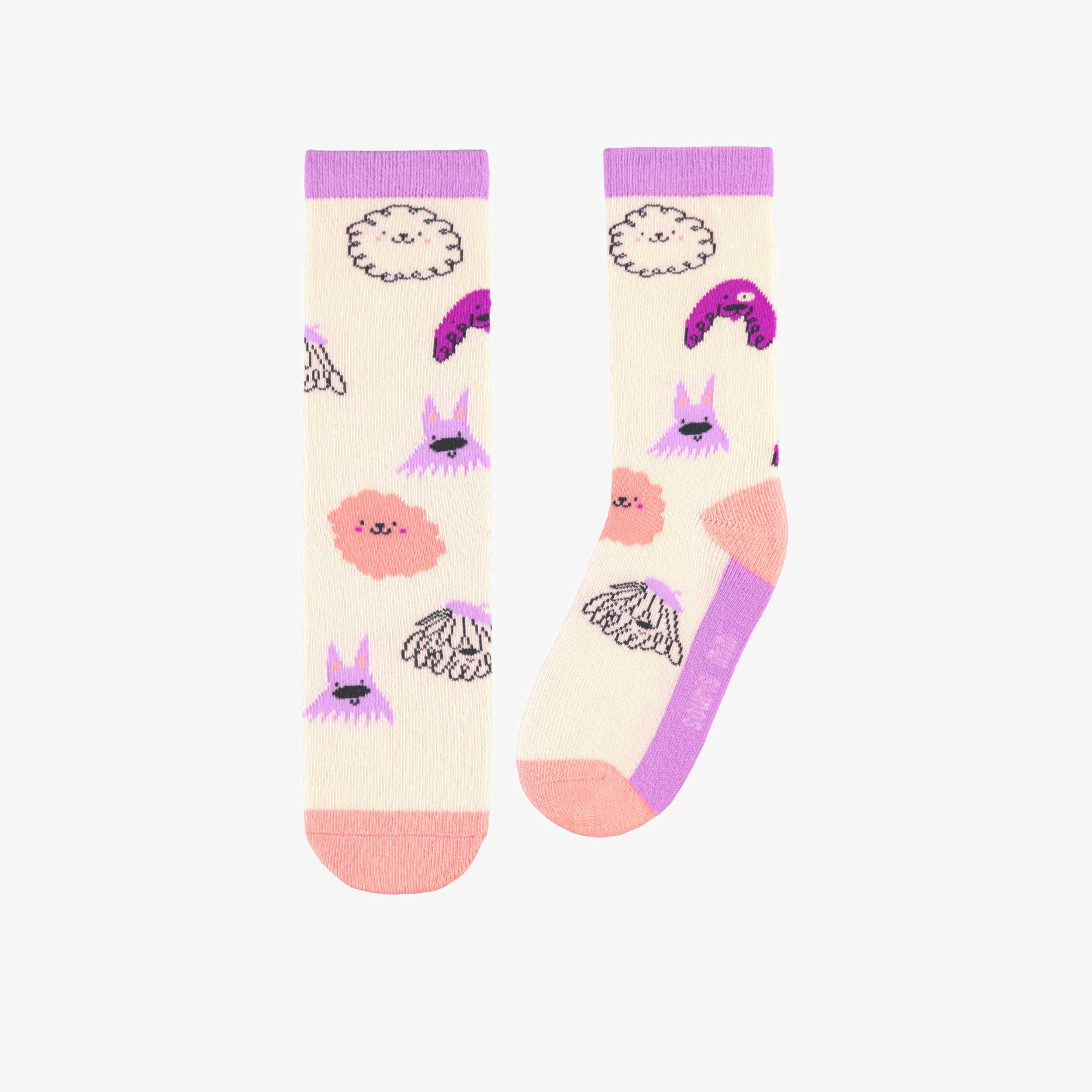 Chaussettes crème à motifs, enfant