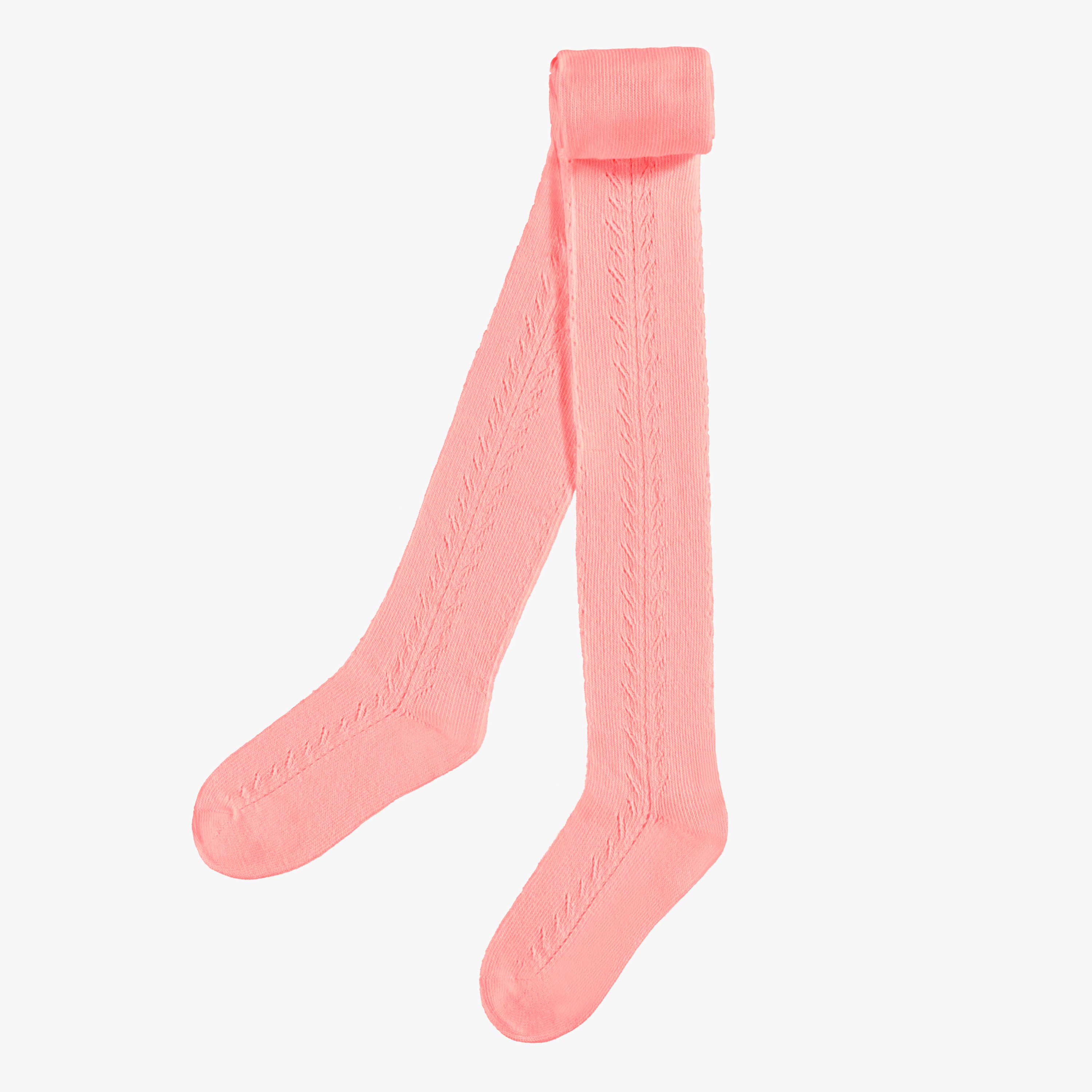Collant rose avec motif en pointelle, enfant