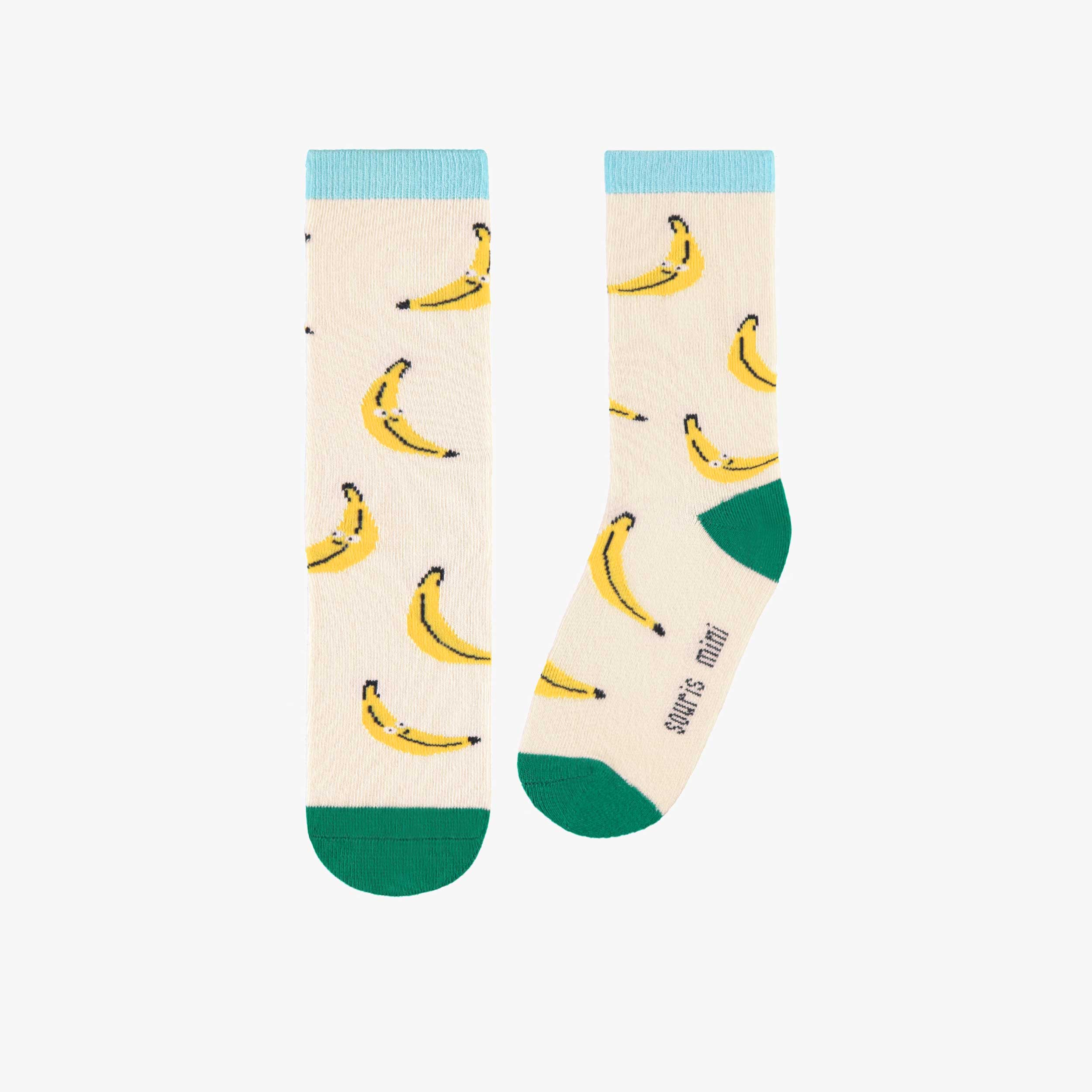 Chaussettes crème avec bananes, enfant
