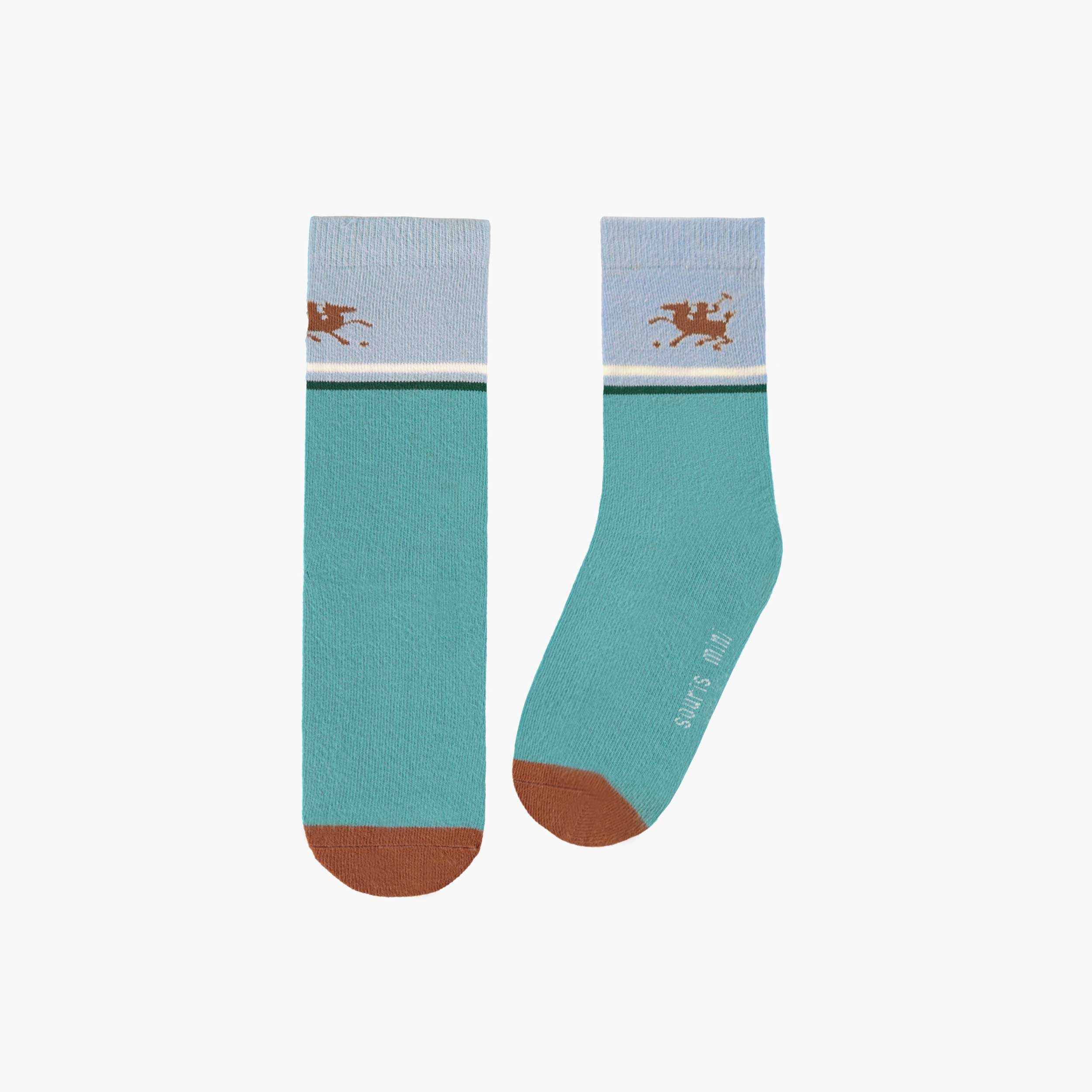 Chaussettes turquoise et bleu, enfant
