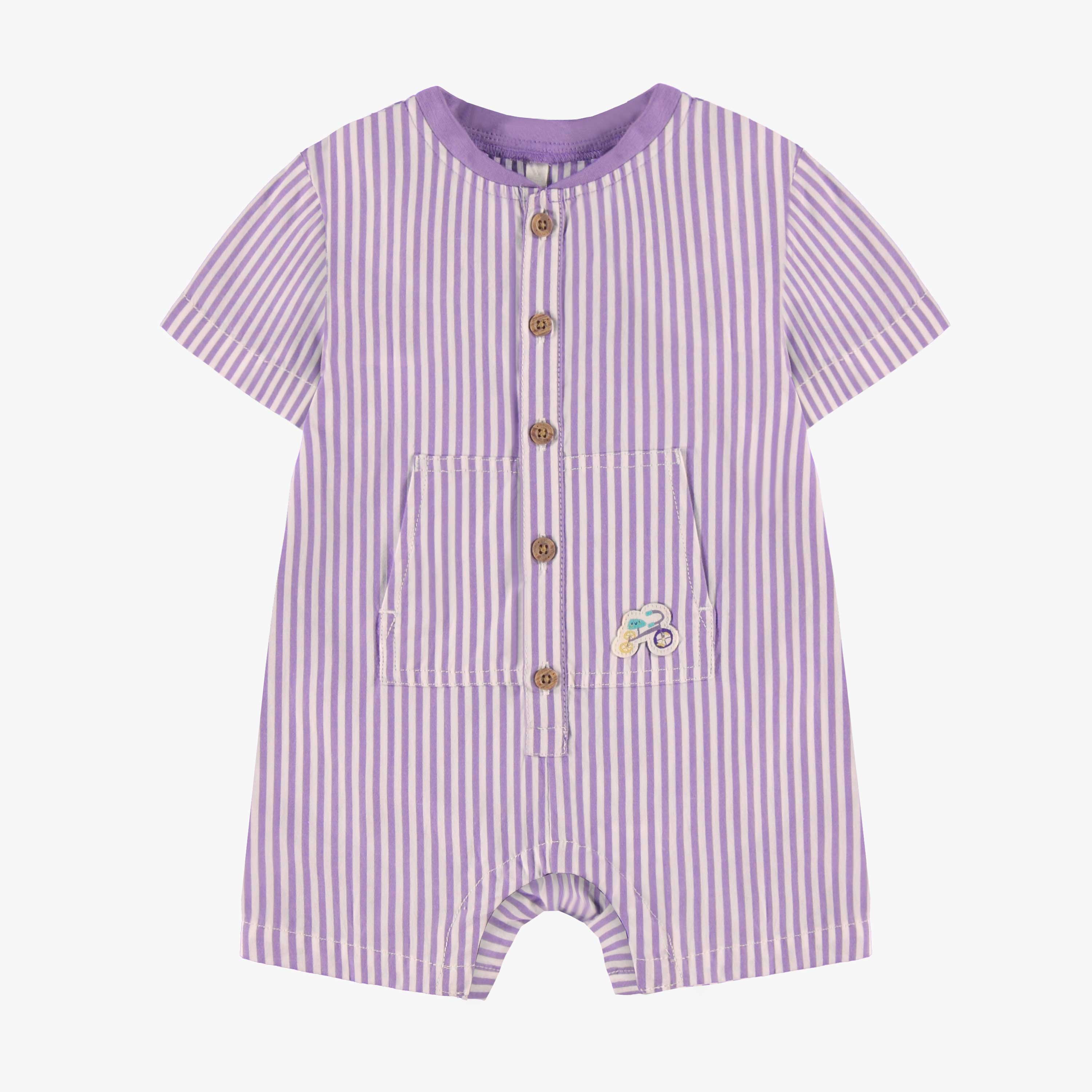 Barboteuse mauve à rayures, naissance